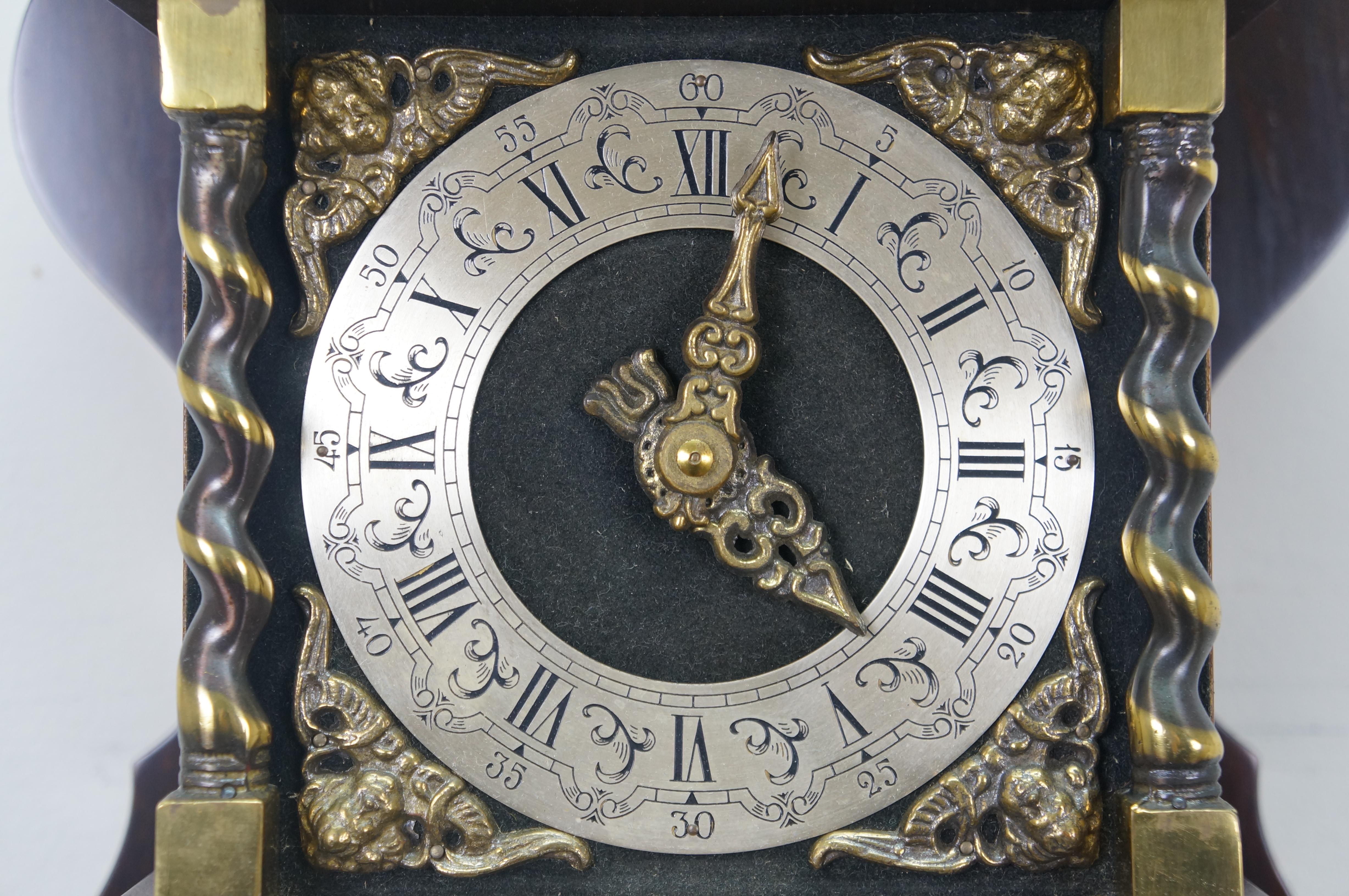 German 1970 Dutch Zaanse Warmink Wuba Brass Atlas Globe 8 Day Wall Clock 25