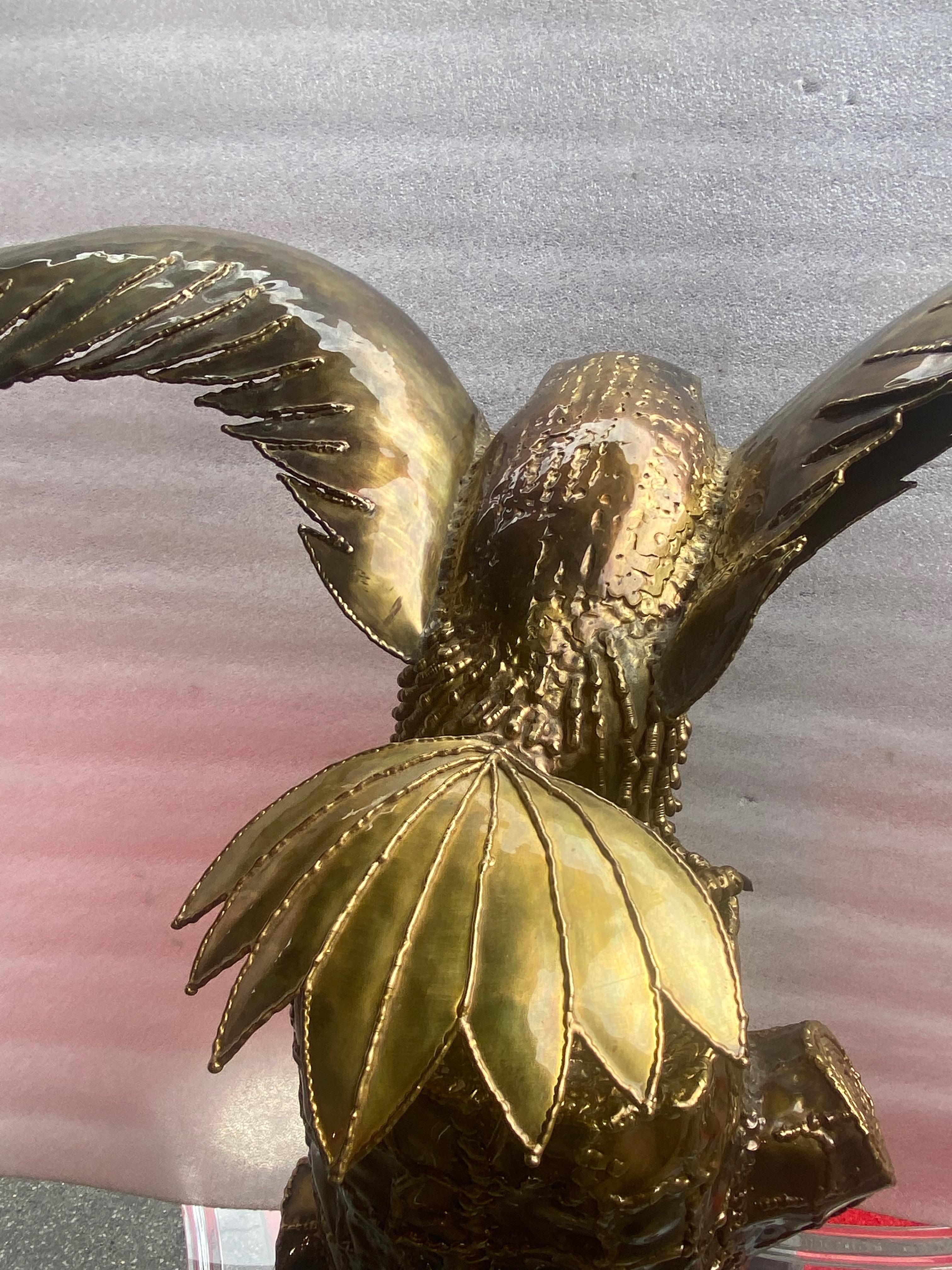 Mid-20th Century 1970′ Eagle Lamp with Spread Wings I Faure for Honoré or D Brasseur or Fernandez