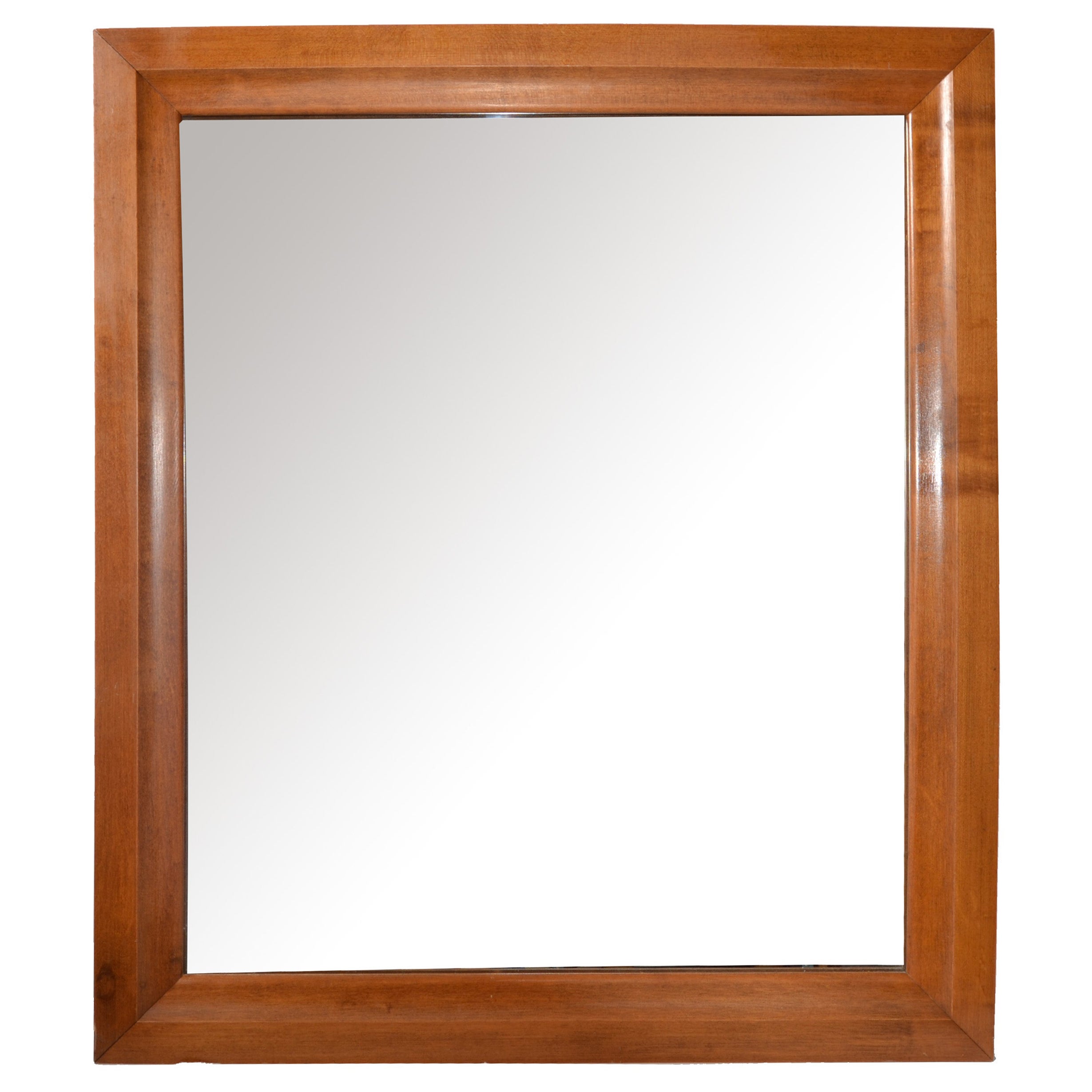 Miroir mural rectangulaire en bois d'érable de style traditionnel américain ancien, Moosehead, 1970