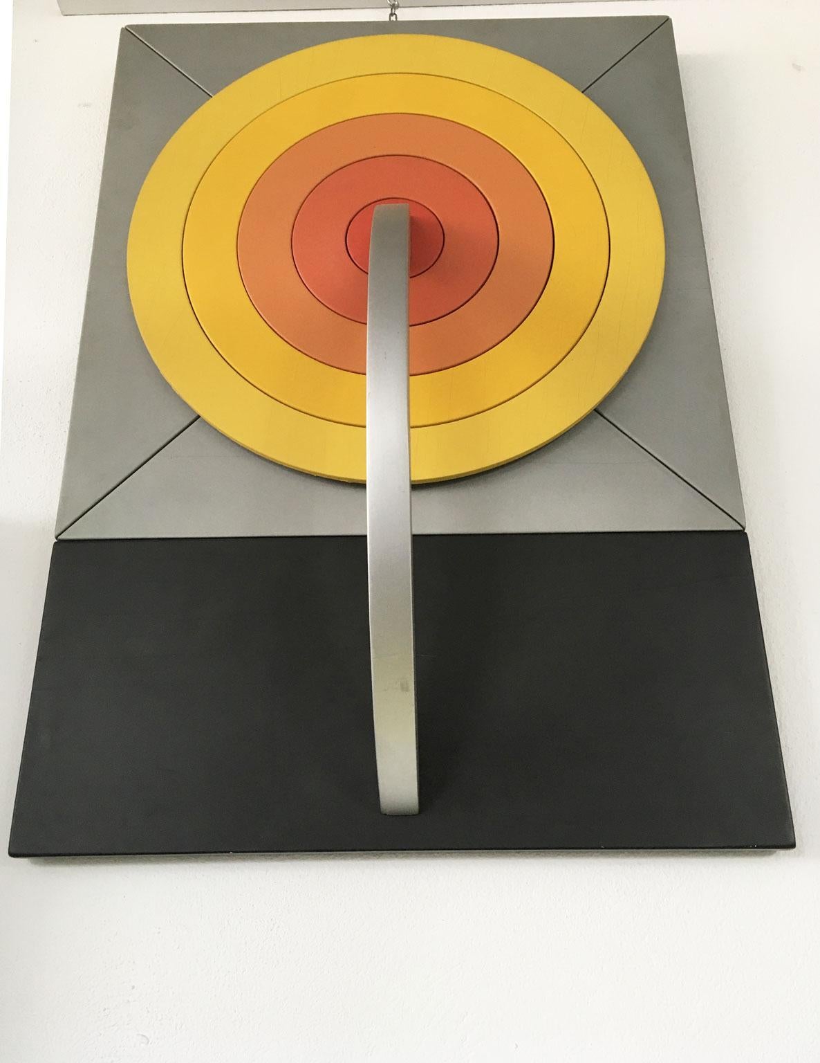 1970 Edival Ramosa Scultura da parete in legno dipinta astratta brasiliana 2