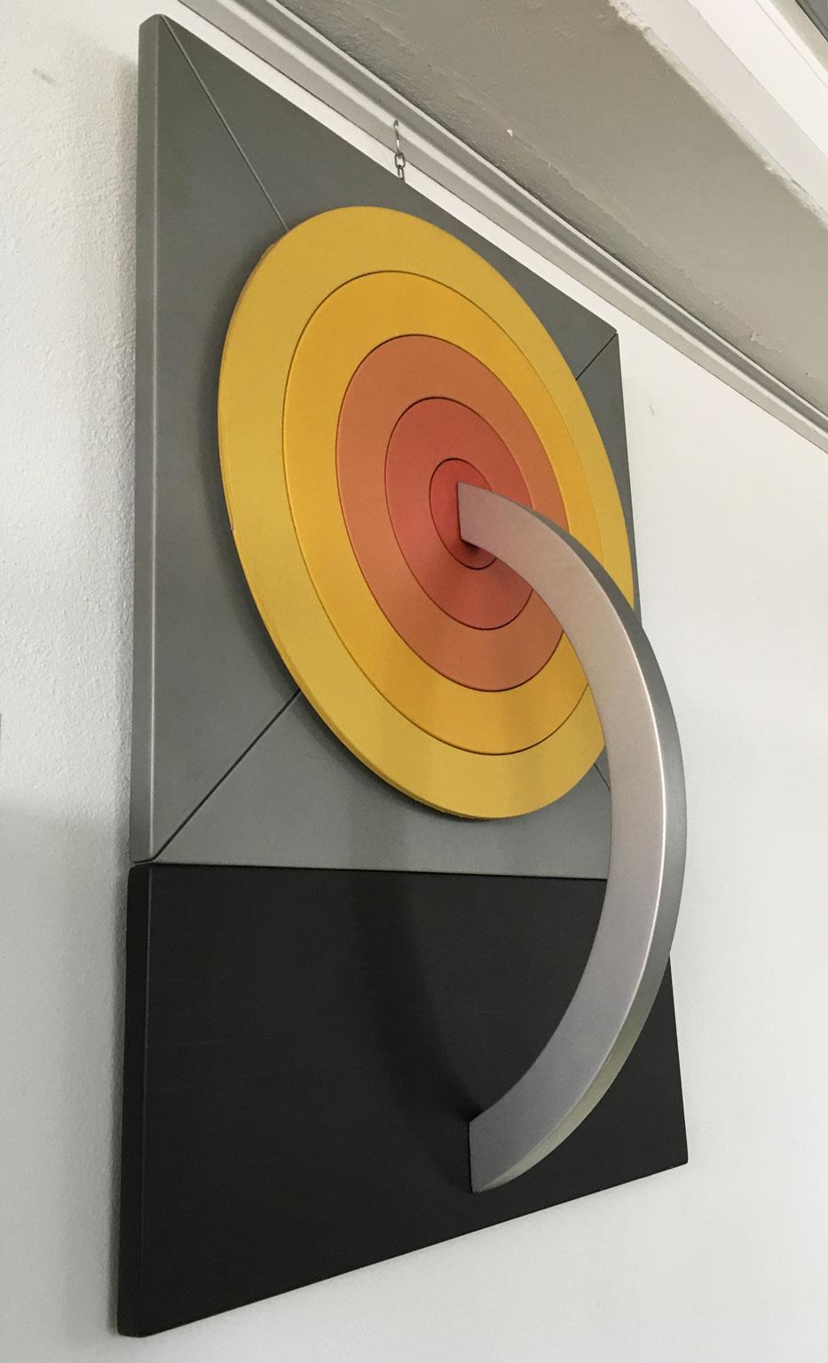1970 Edival Ramosa Scultura da parete in legno dipinta astratta brasiliana 4