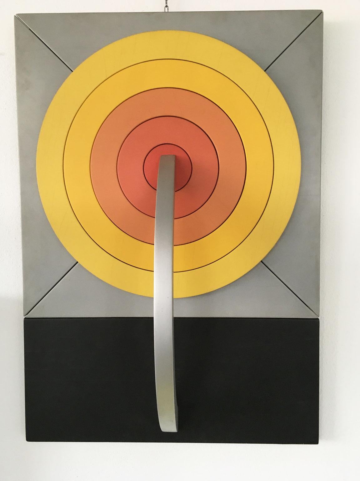 Fatto a mano 1970 Edival Ramosa Scultura da parete in legno dipinta astratta brasiliana