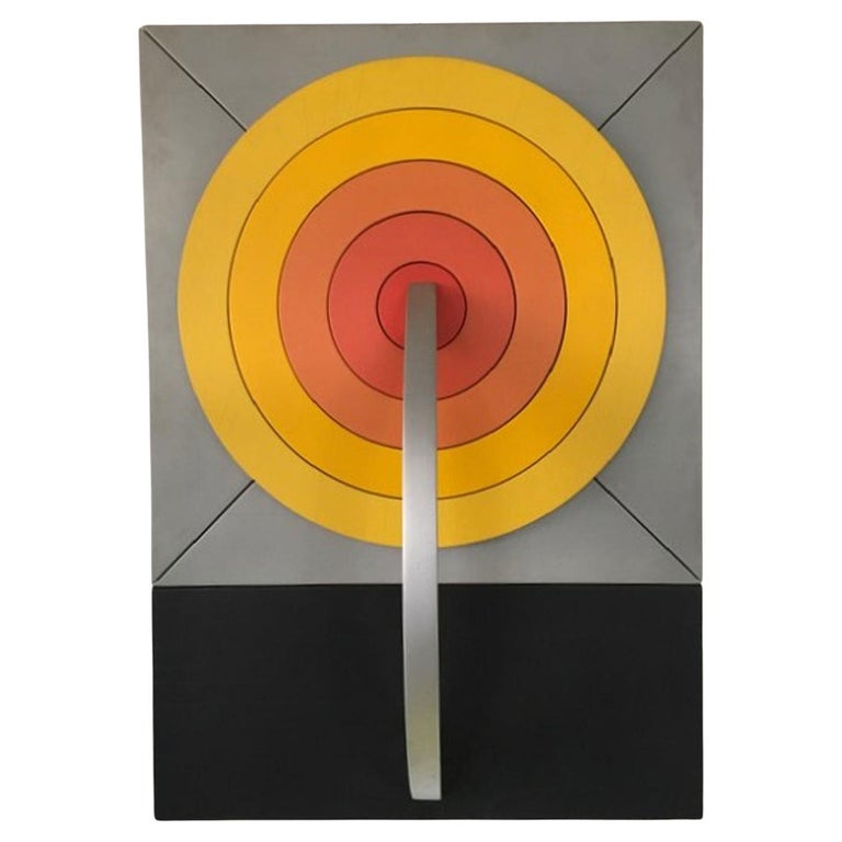 1970 Edival Ramosa Brasilian Abstract Painted Wooden Wall Sculpture For