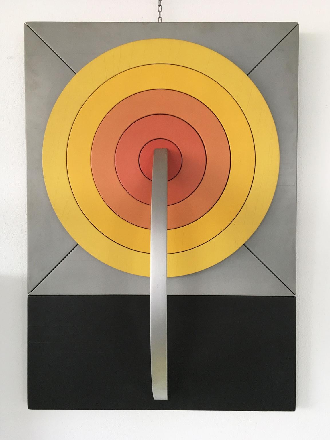 1970 Edival Ramosa Scultura da parete in legno dipinta astratta brasiliana