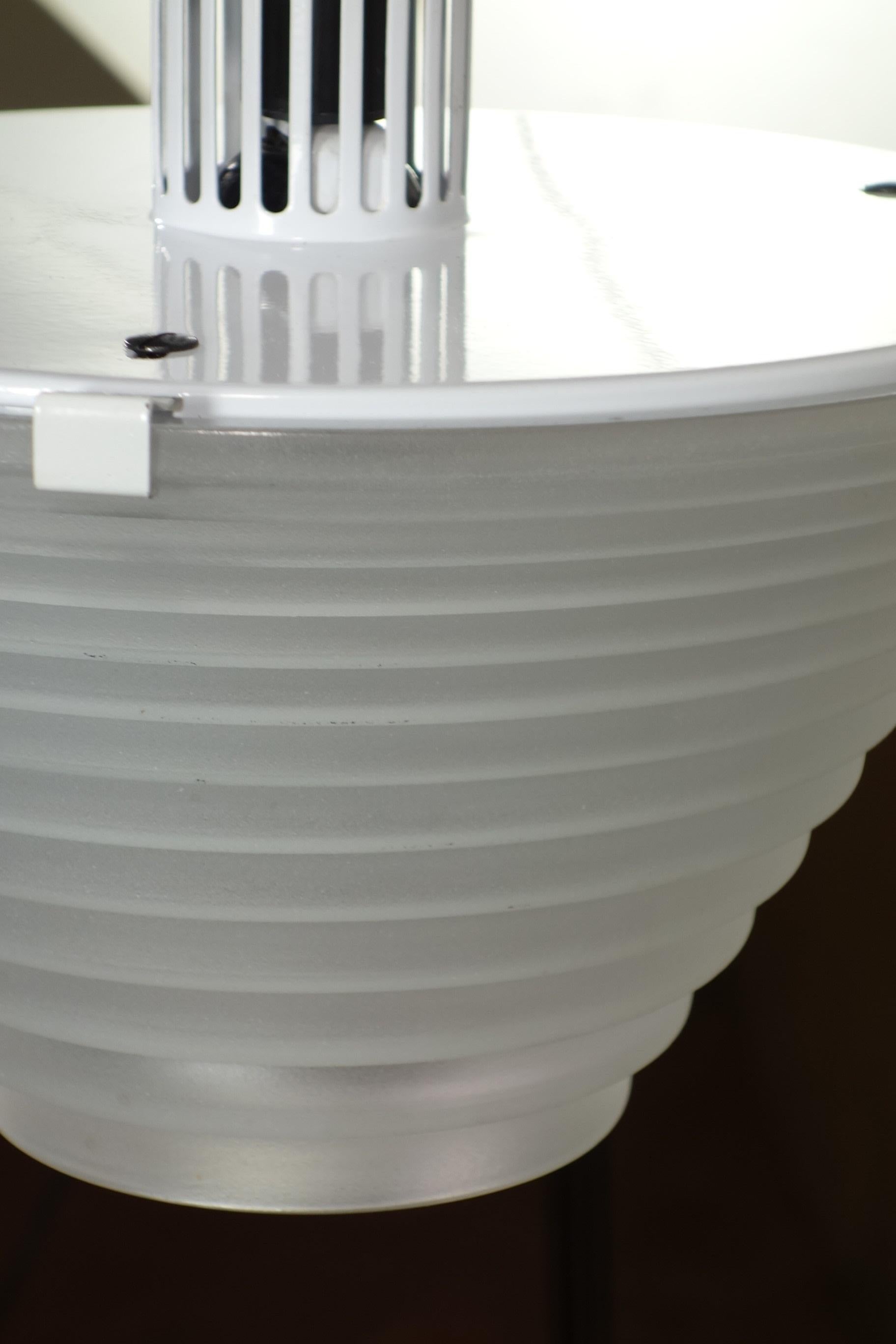 1970 Egina Angelo Mangiarotti Artemide Italian Design Glass 2 Ceiling Lamps For Sale 8