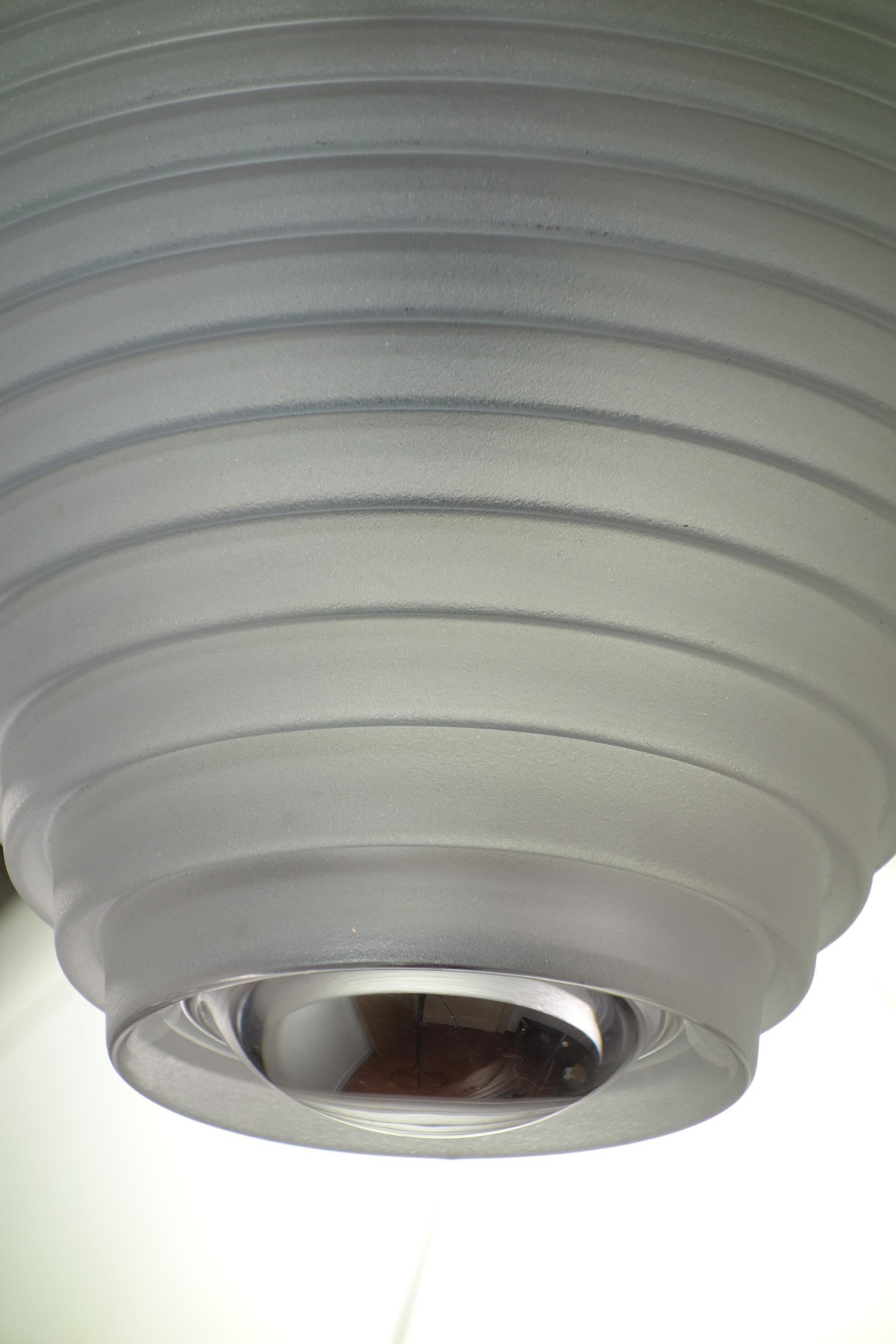 1970 Egina Angelo Mangiarotti Artemide Italian Design Glass 2 Ceiling Lamps For Sale 9