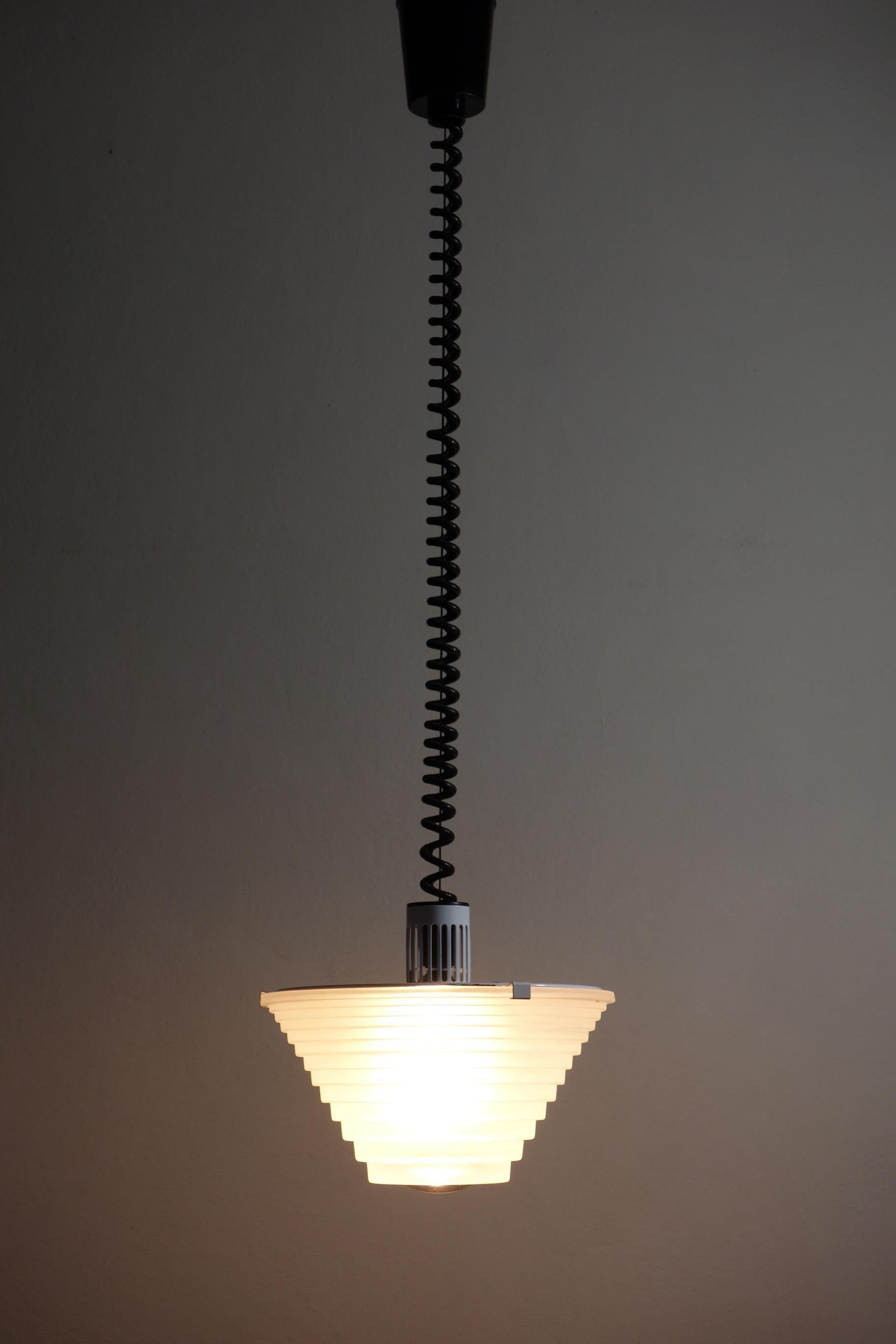 1970 Egina Angelo Mangiarotti Artemide Italian Design Glass 2 Ceiling Lamps For Sale 10