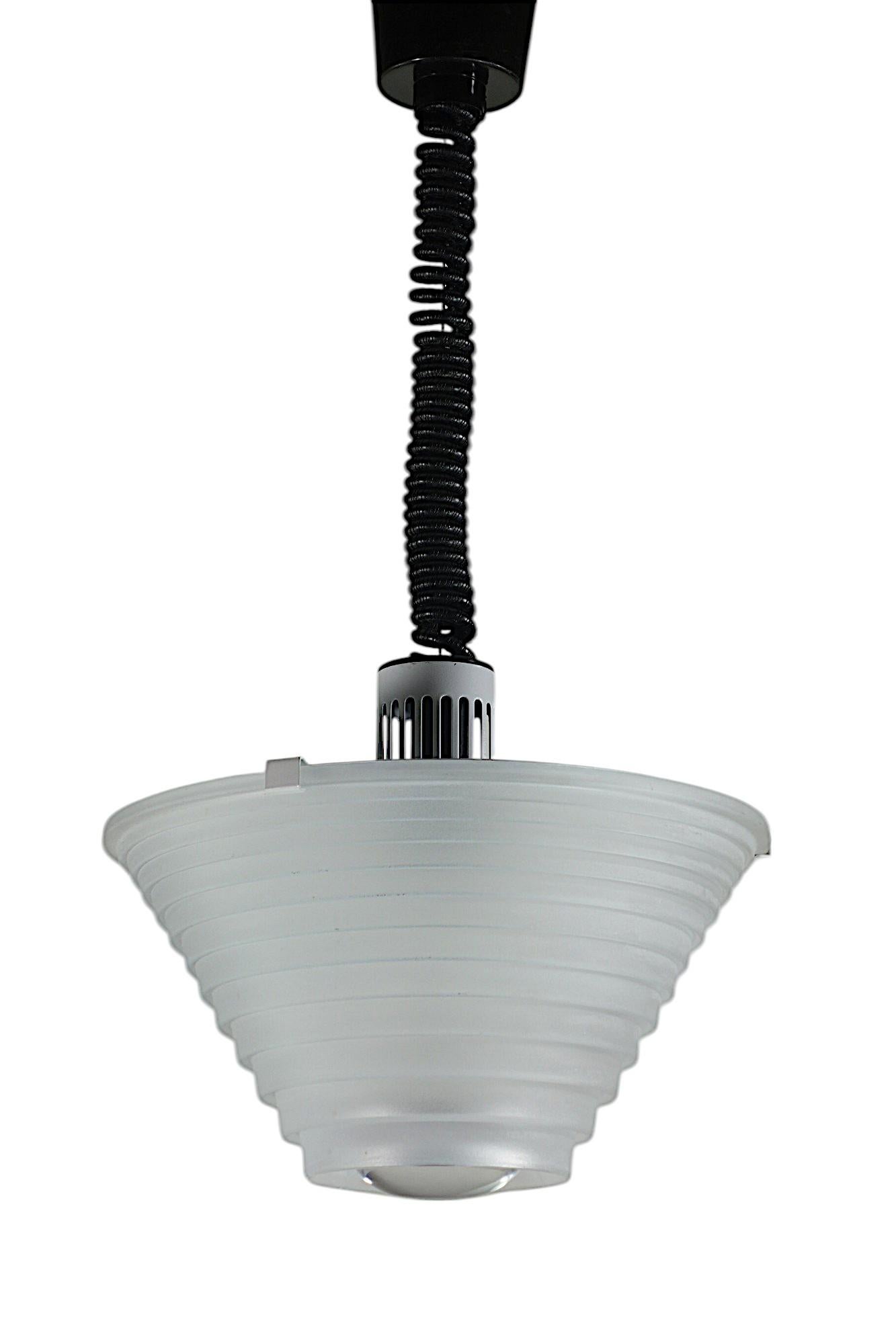 Mid-Century Modern 1970 Egina Angelo Mangiarotti Artemide Italian Design Glass 2 Ceiling Lamps For Sale