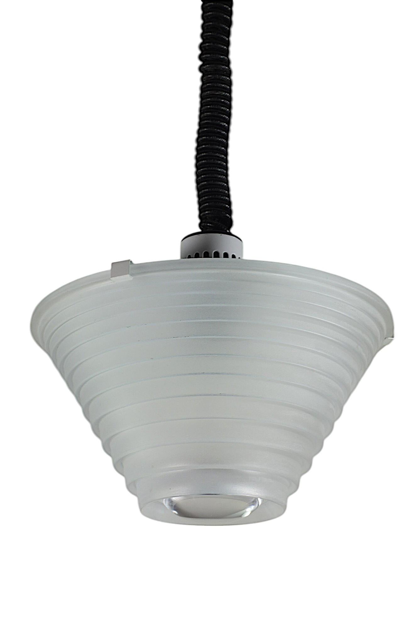 1970 Egina Angelo Mangiarotti Artemide Italian Design Glass 2 Ceiling Lamps In Good Condition For Sale In Brescia, IT