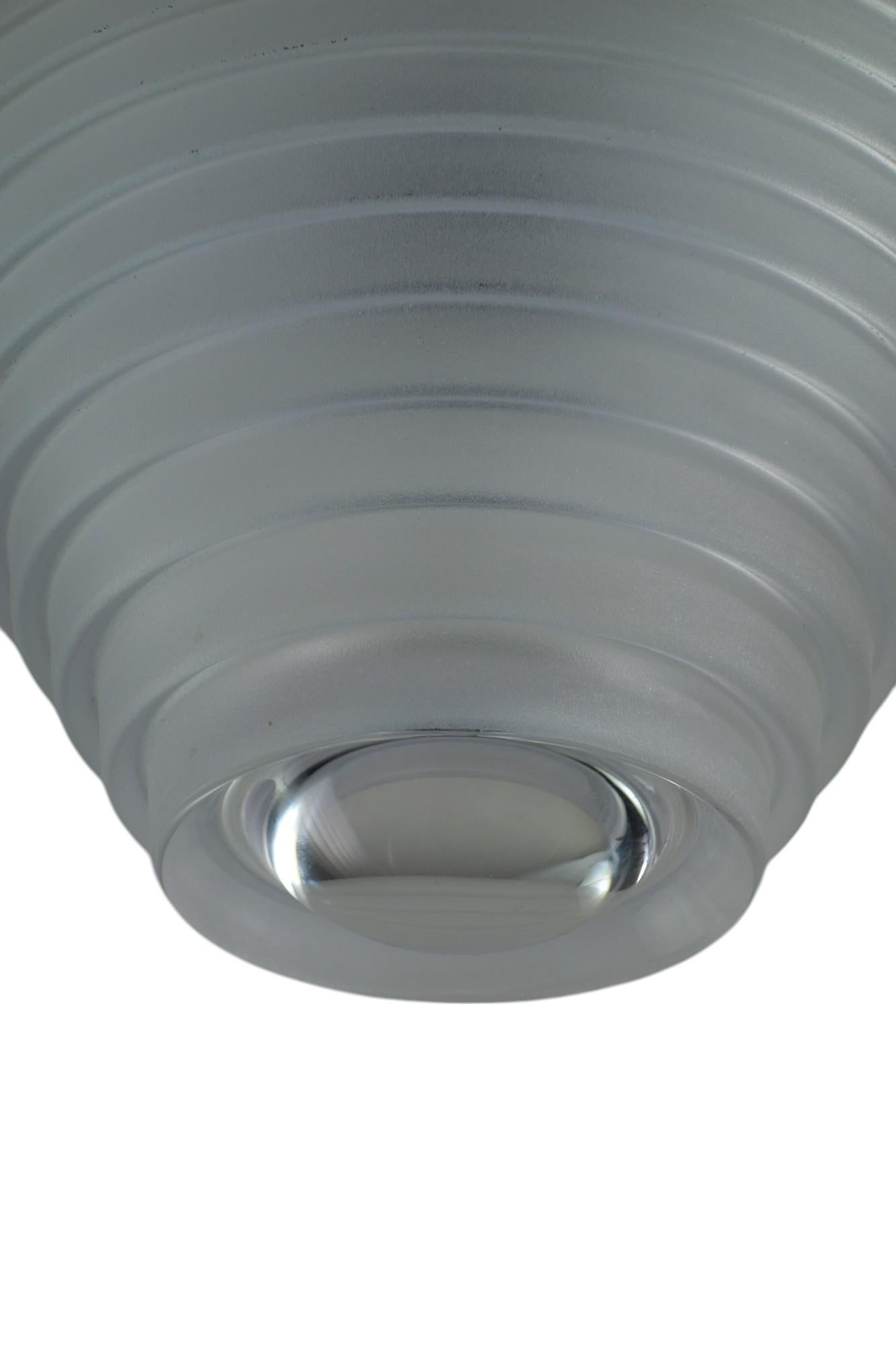 Late 20th Century 1970 Egina Angelo Mangiarotti Artemide Italian Design Glass 2 Ceiling Lamps For Sale