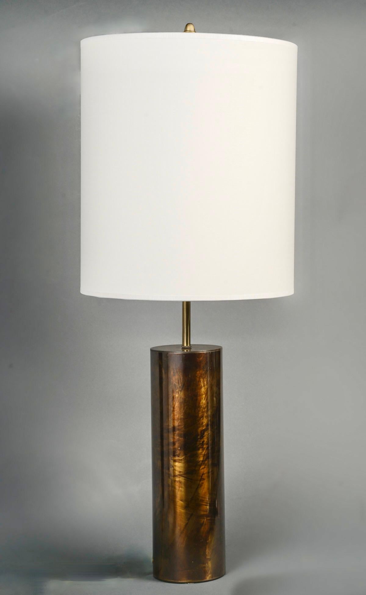 Laiton Lampe en laiton égloméré de Maison Roche, 1970 en vente