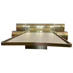 1970 Ello Style Brass Mirrored Full Bedroom Set
