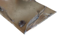 1970 "Ely"  Italian Art Studio Design Silver Metal Agate Tray