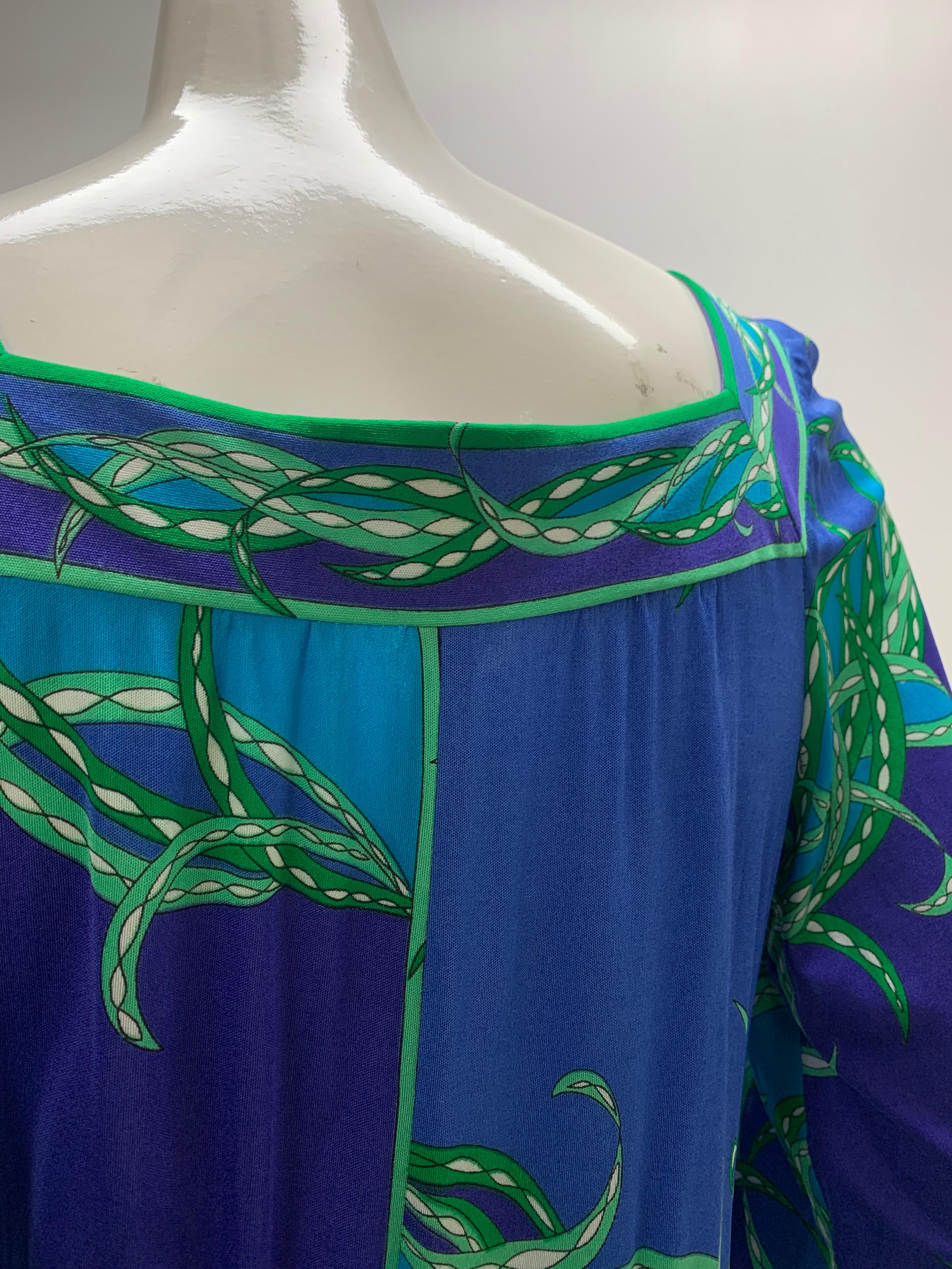 1970 Emilio Pucci Silk Jersey Print Maxi Dress  For Sale 4