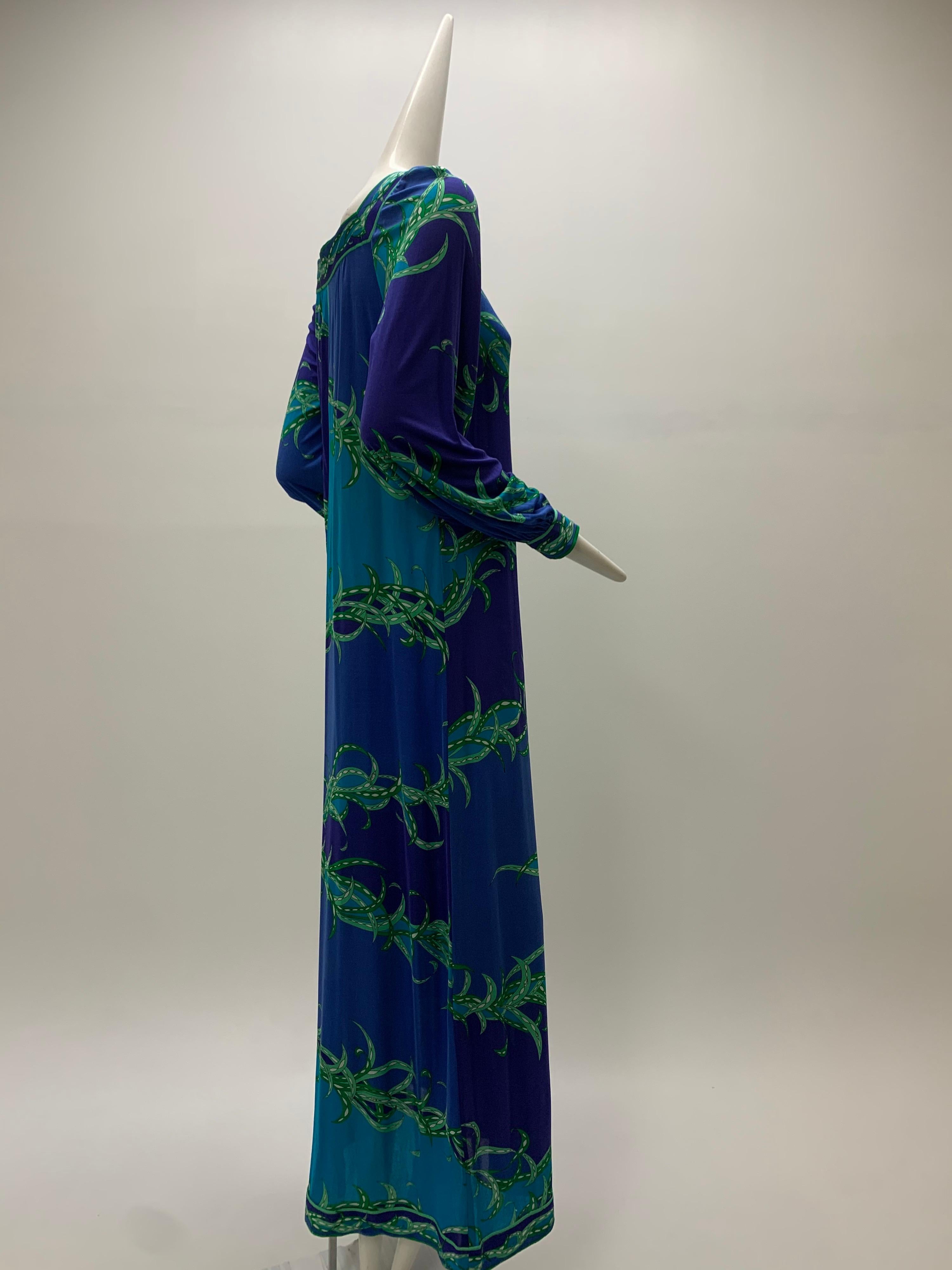 1970 Emilio Pucci Silk Jersey Print Maxi Dress  For Sale 5