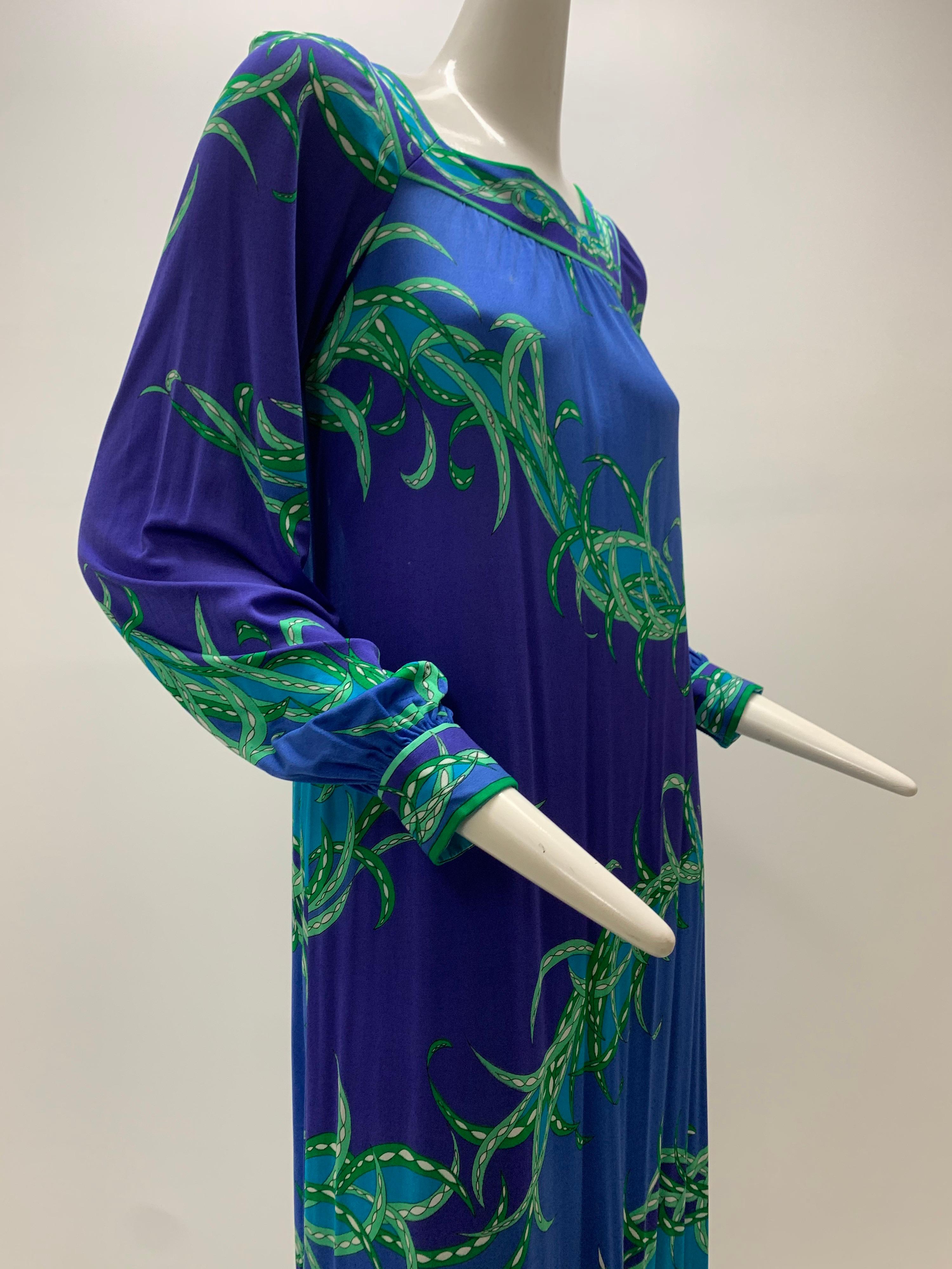 1970 Emilio Pucci Silk Jersey Print Maxi Dress  For Sale 6