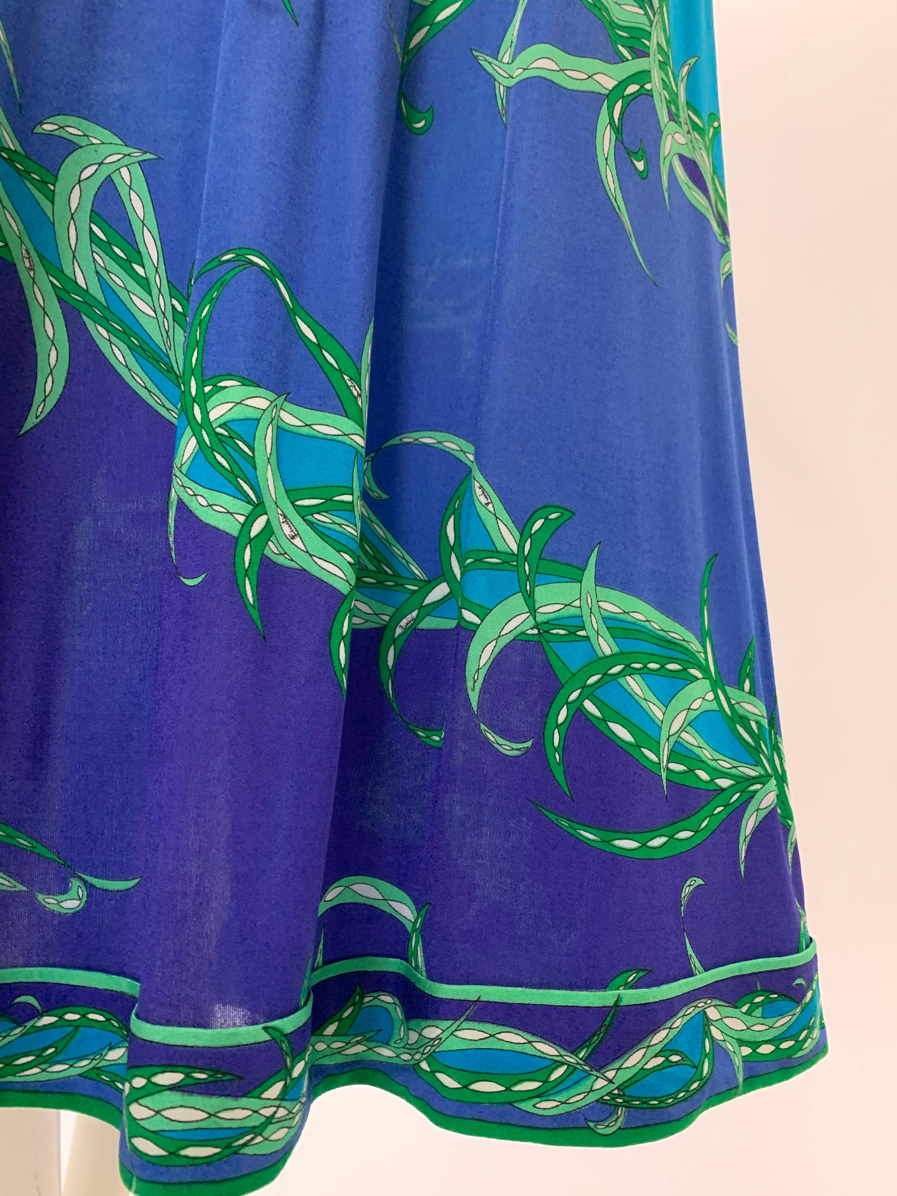 1970 Emilio Pucci Silk Jersey Print Maxi Dress  In Excellent Condition For Sale In Gresham, OR