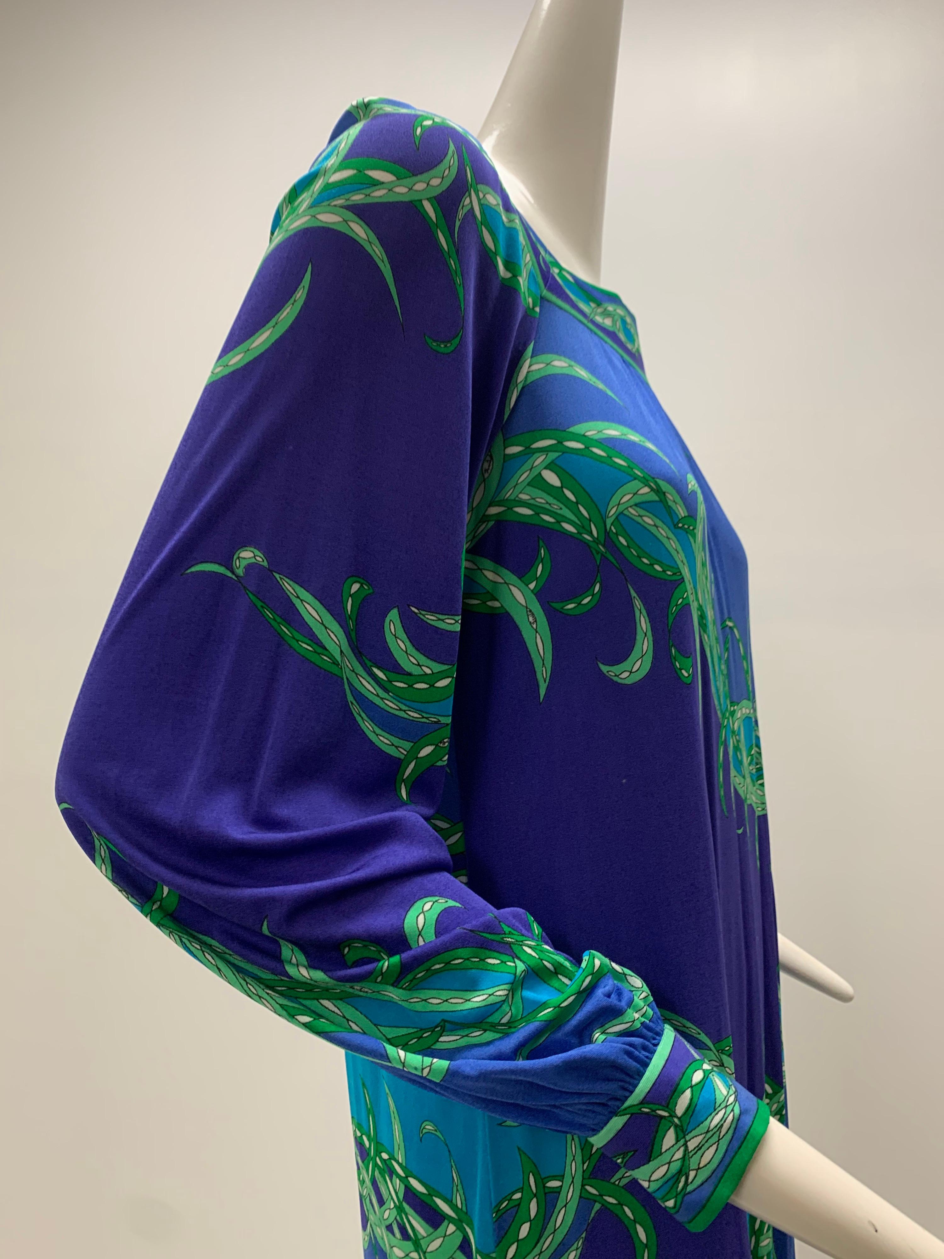 1970 Emilio Pucci Silk Jersey Print Maxi Dress  For Sale 1
