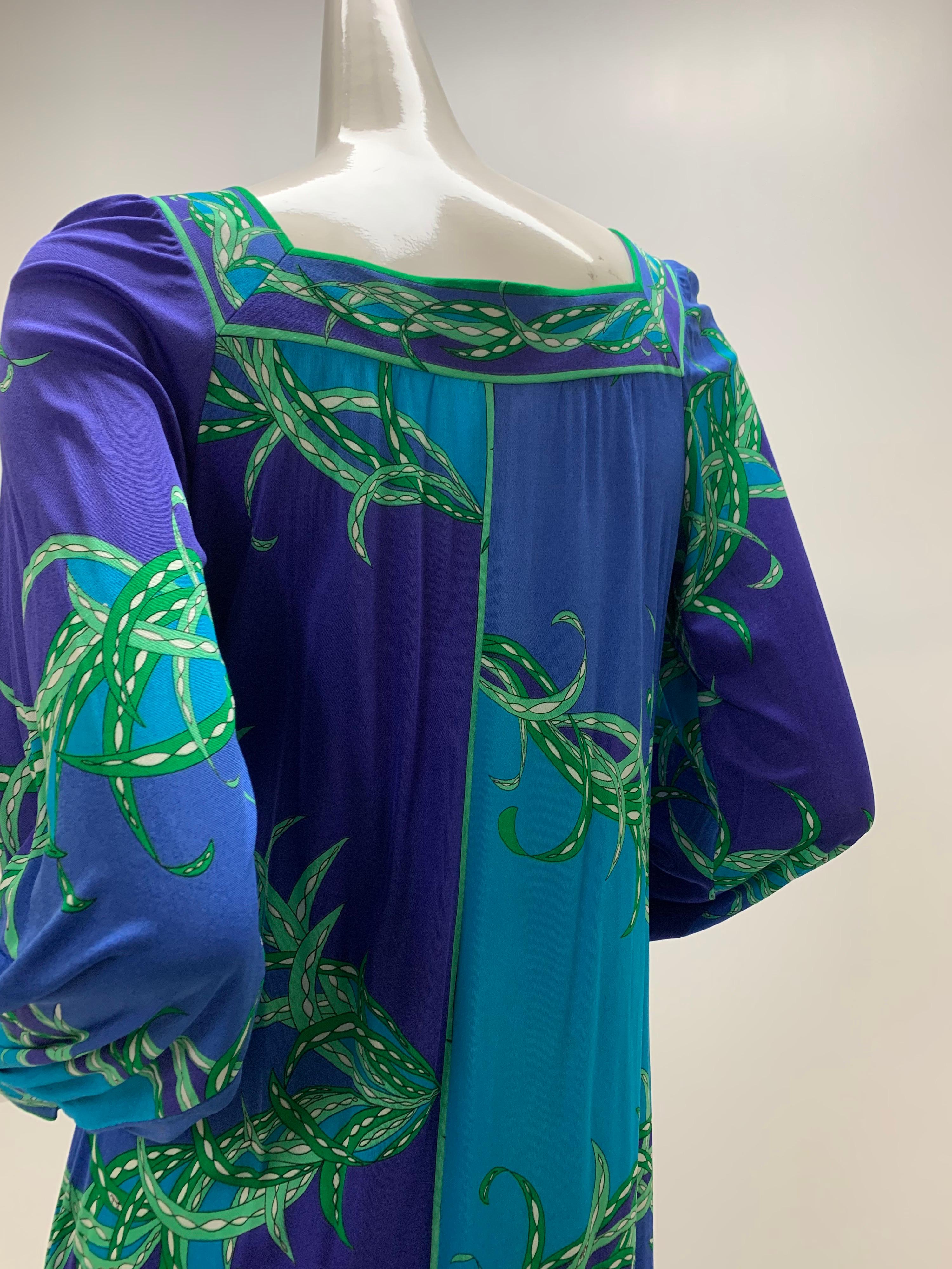1970 Emilio Pucci Silk Jersey Print Maxi Dress  For Sale 3