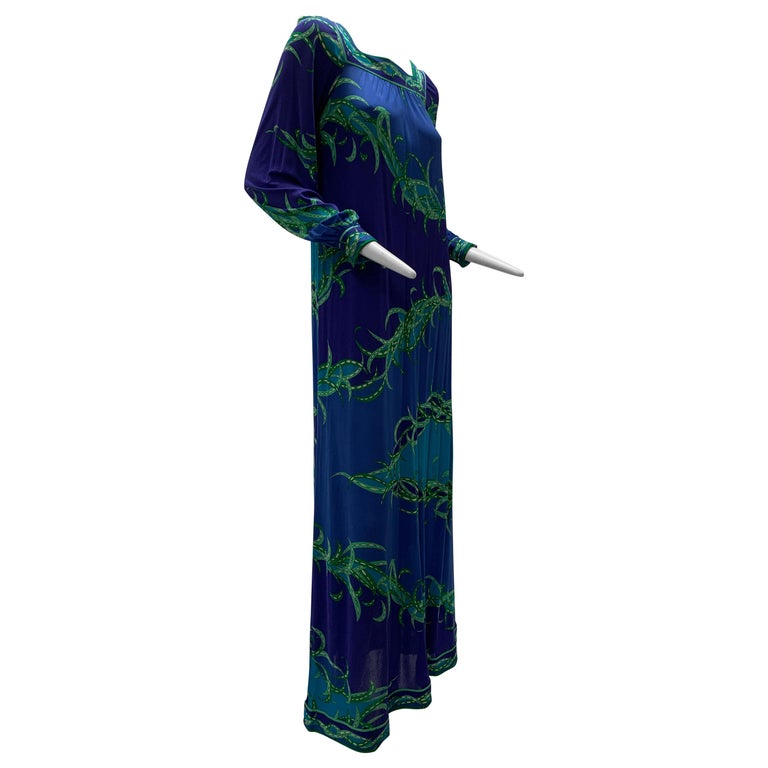 1970 Emilio Pucci Silk Jersey Print Maxi Dress For Sale at 1stDibs | emilio  pucci 1970