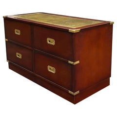 1970 English Mahogany and Leather Trunk / Table by Doherty of London