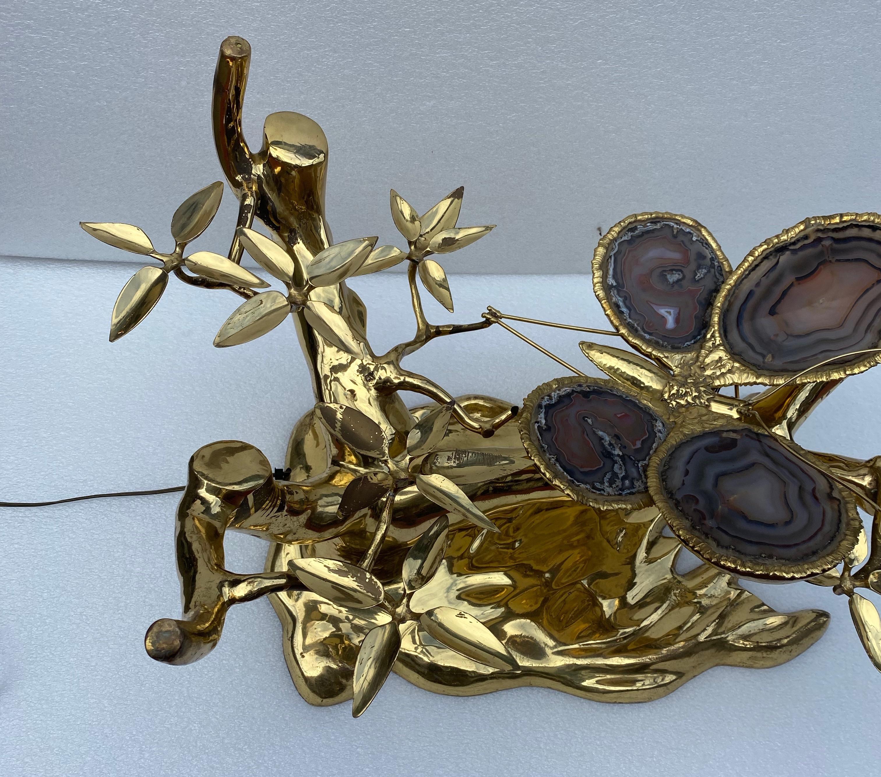 1970 ‘Enlightening Bonzai Coffee Table Butterfly Gilt Bronze Isabelle Faure For Sale 5