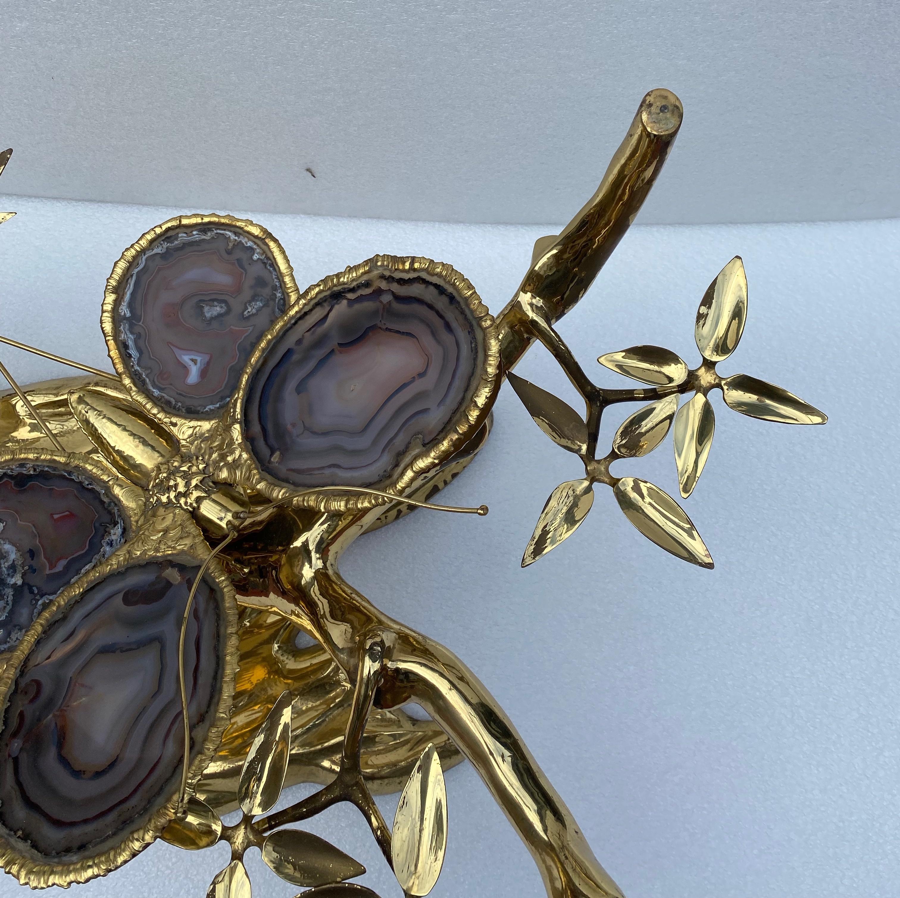 1970 ‘Enlightening Bonzai Coffee Table Butterfly Gilt Bronze Isabelle Faure For Sale 7