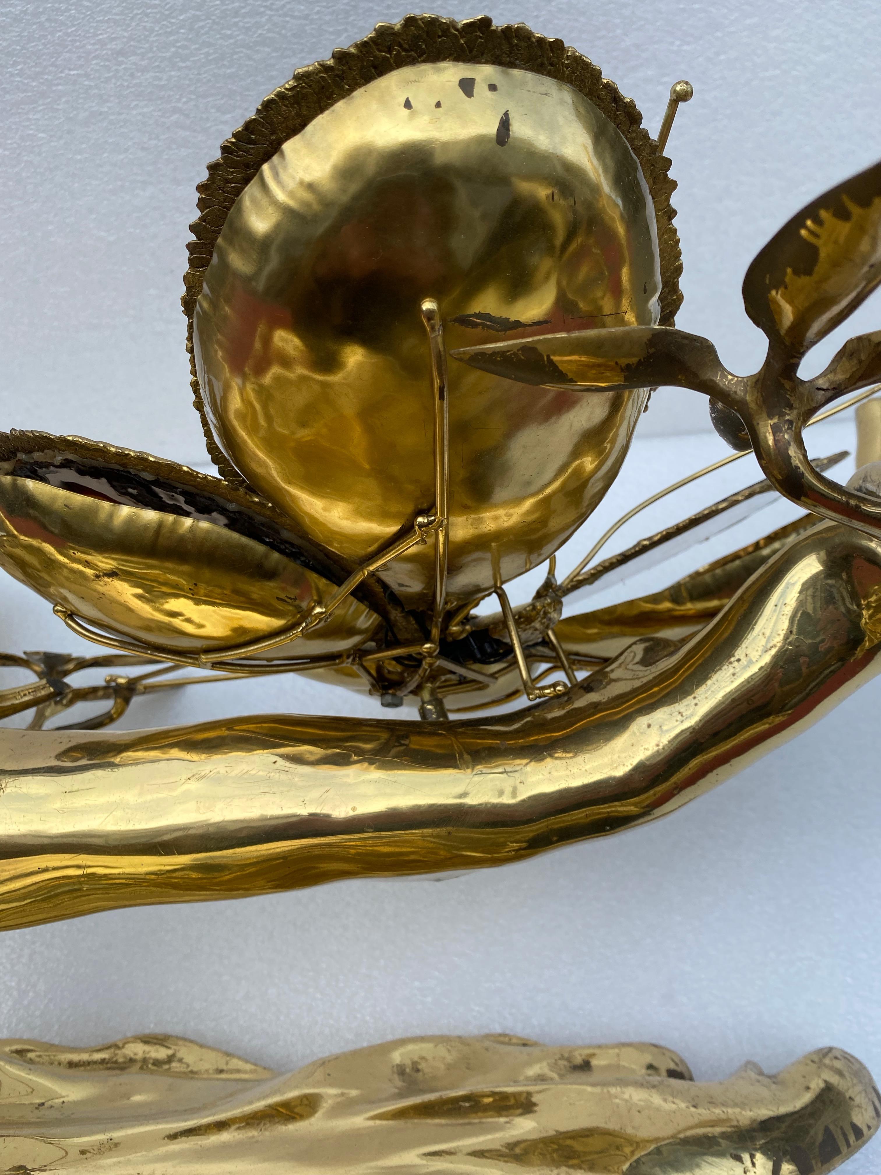 1970 'Erleuchtender Bonzai Couchtisch Schmetterling Vergoldete Bronze Isabelle Faure  im Angebot 8