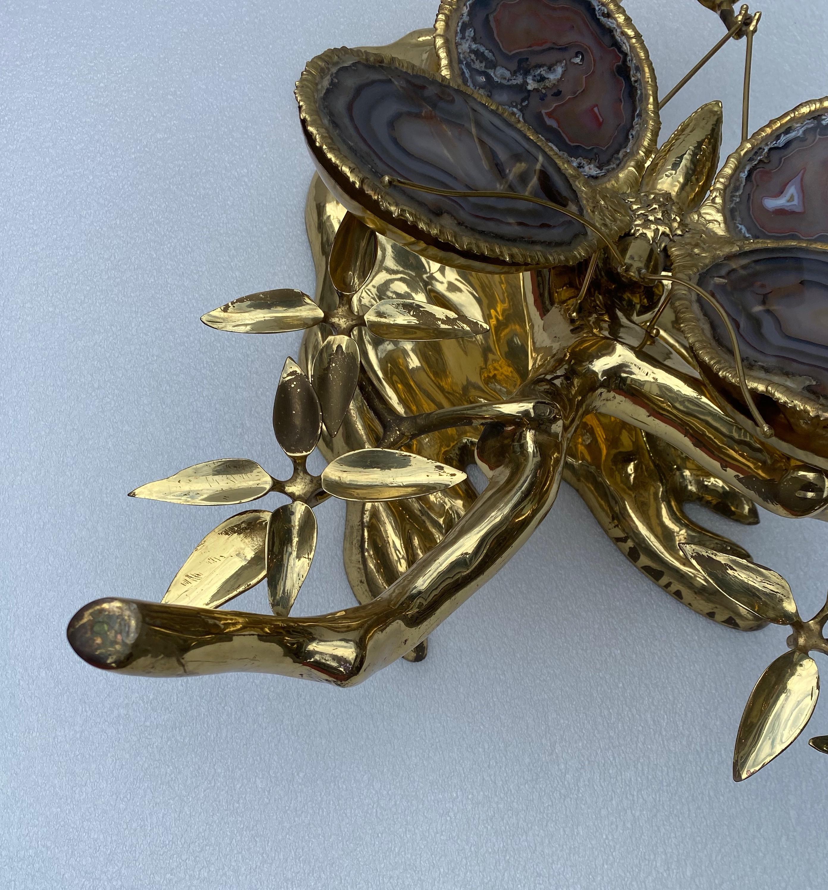 1970 'Erleuchtender Bonzai Couchtisch Schmetterling Vergoldete Bronze Isabelle Faure  im Angebot 2