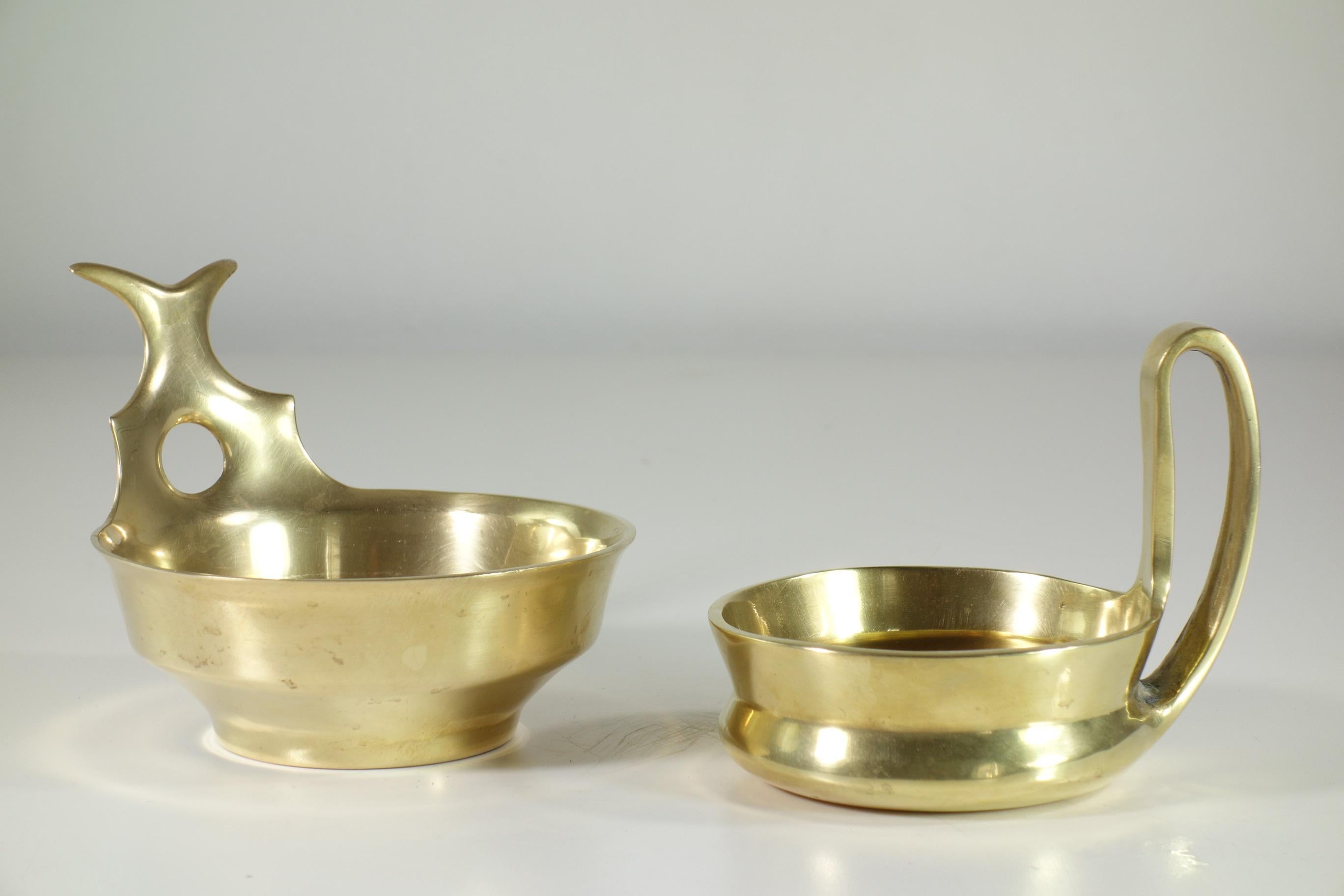 1970 Esa Fedrigolli Italian Art Modern Sculpture Brass Bowl Moderno de mediados de siglo en venta