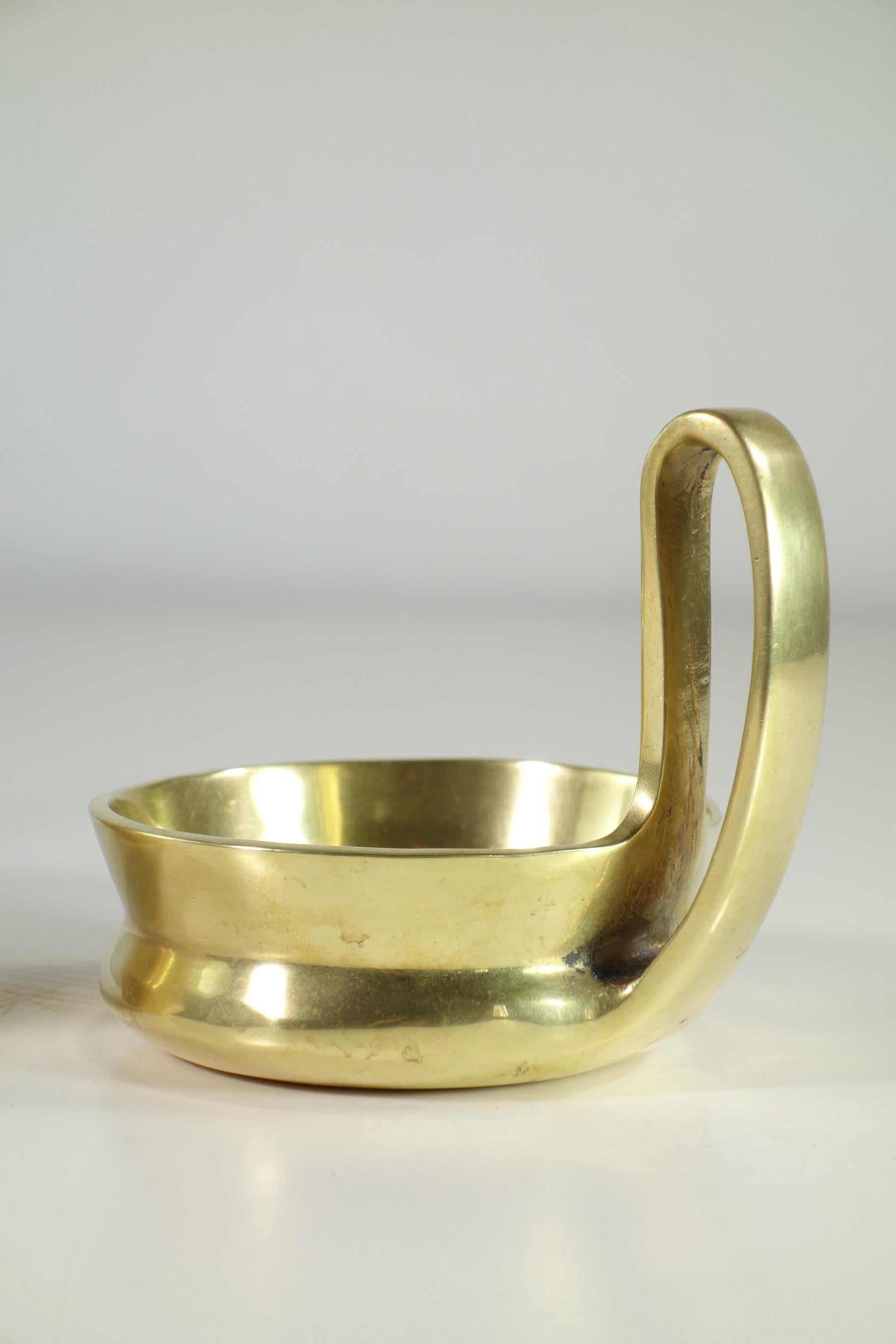1970 Esa Fedrigolli Italian Art Modern Sculpture Brass Bowl Italiano en venta