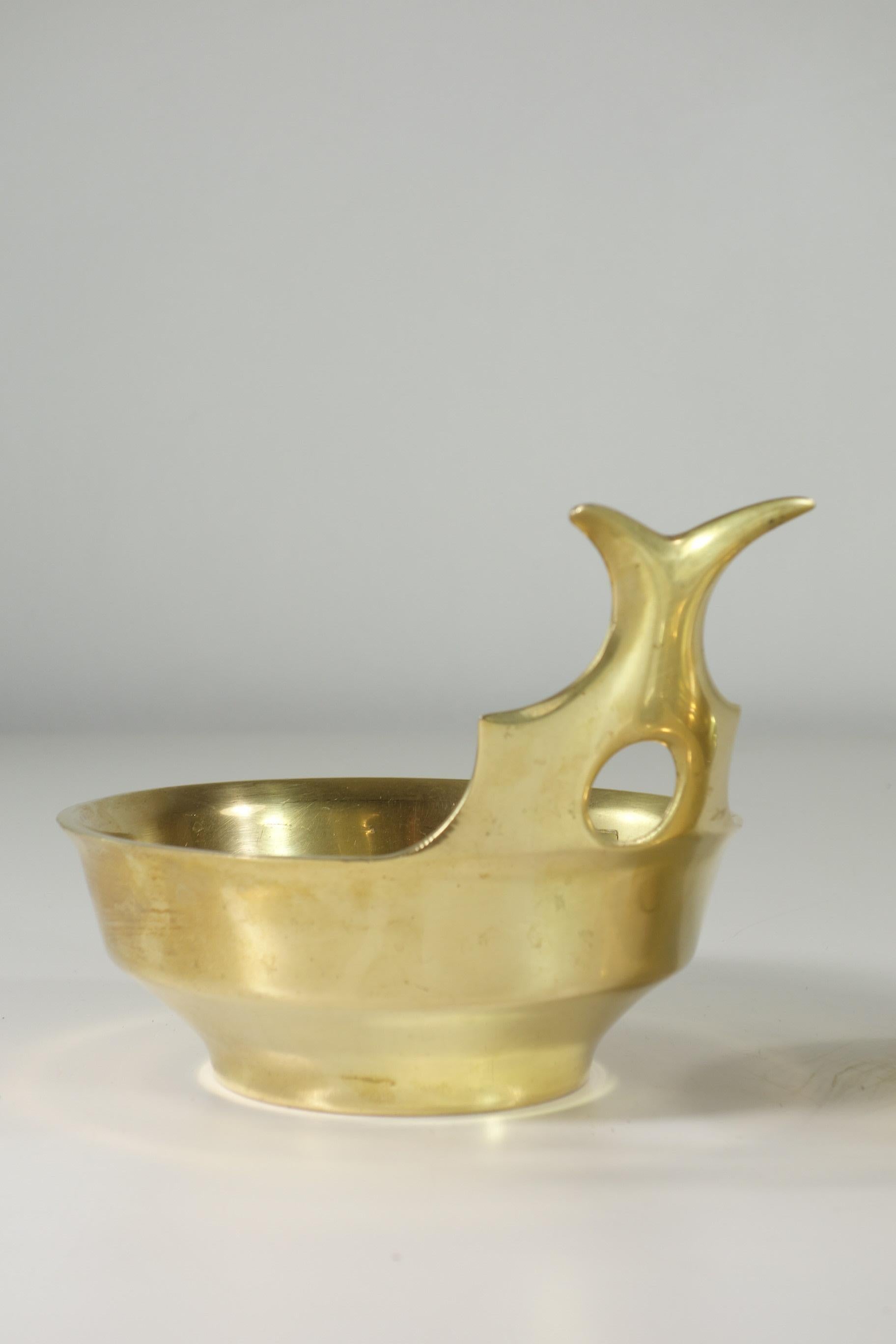 1970 Esa Fedrigolli Italian Art Modern Sculpture Brass Bowl Latón en venta