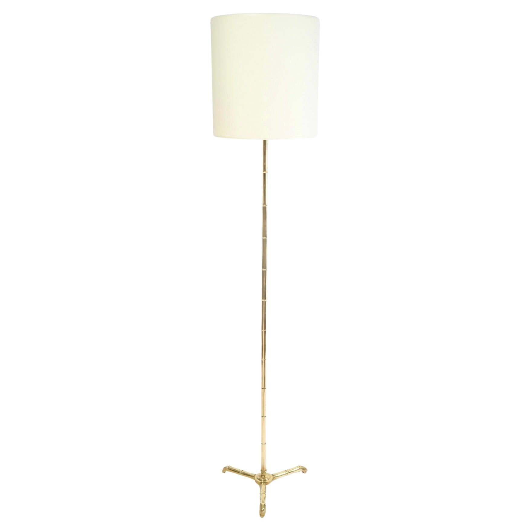 1970 Floor lamp model Bambou gilded brass Maison Roche For Sale