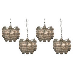 1970 Four Murano glass chandeliers