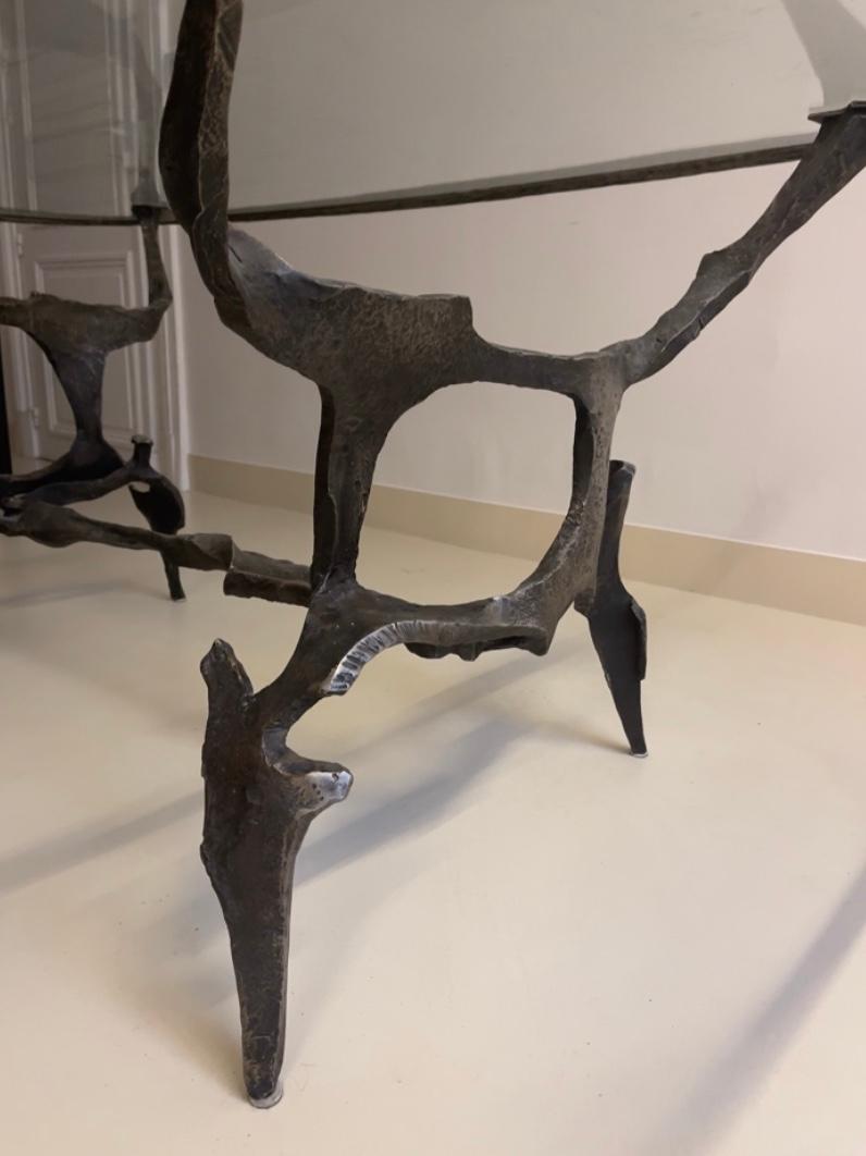 1970 François Thevenin one off art ironwork dinning table  In Good Condition For Sale In PARIS, FR