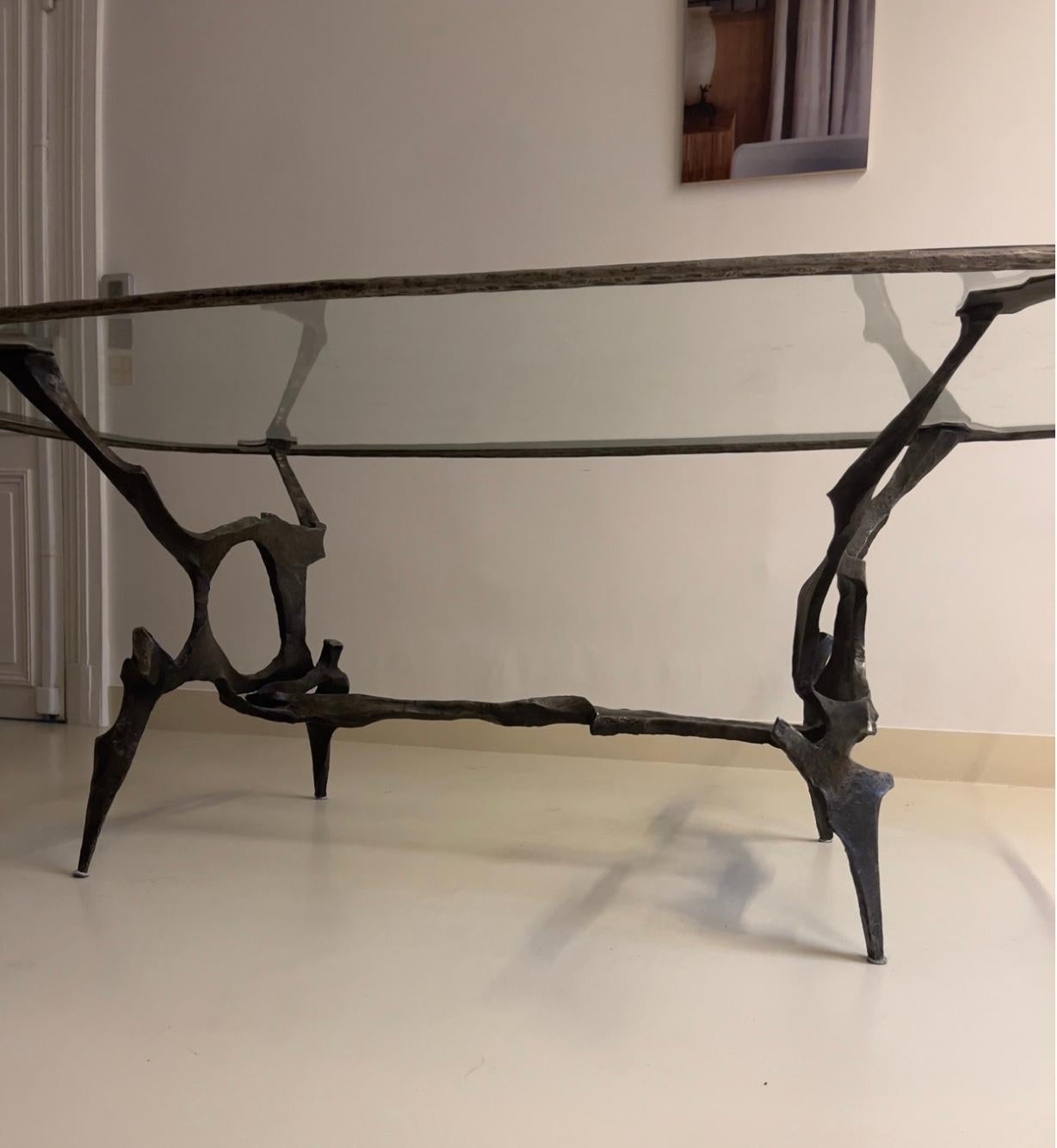 Late 20th Century 1970 François Thevenin one off art ironwork dinning table  For Sale