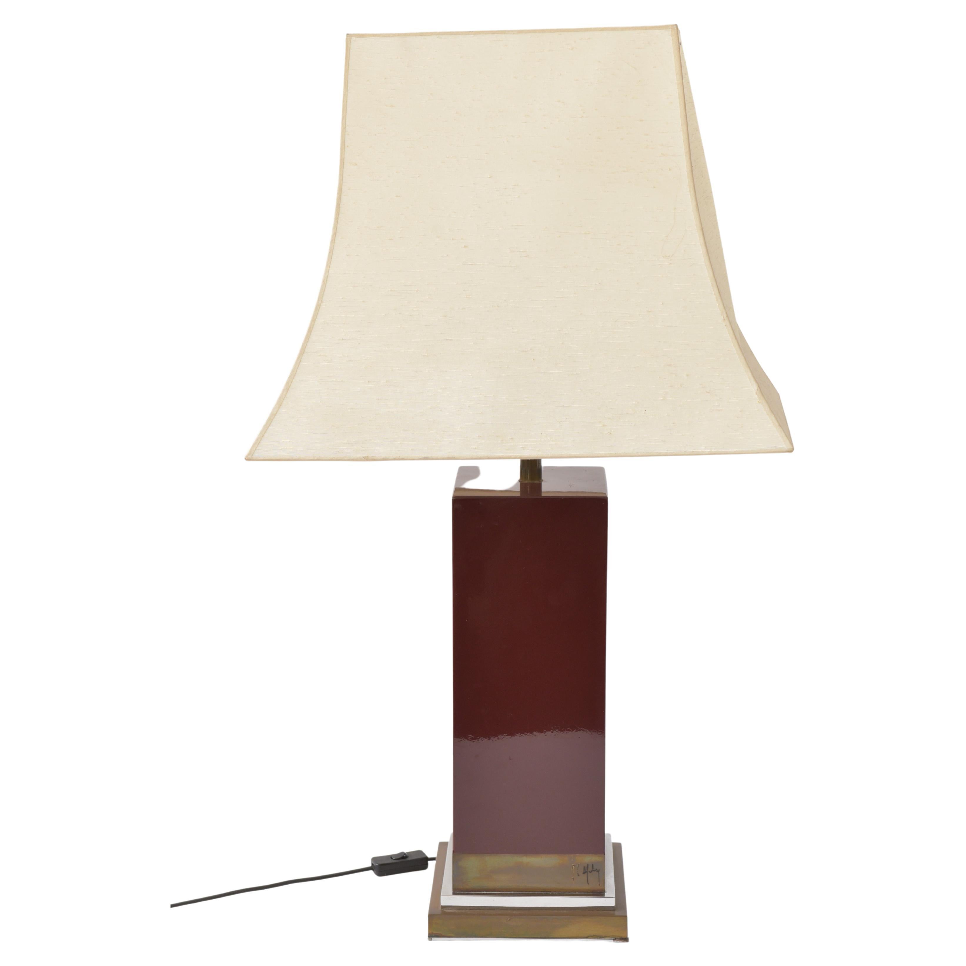 1970 French Lacquer Table Lamp by J.C. Mahey at 1stDibs