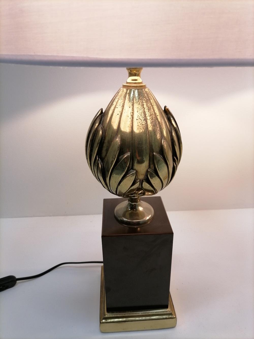 1970 French Midcentury Pair of Table Lamps in Maison Charles Style For Sale 7