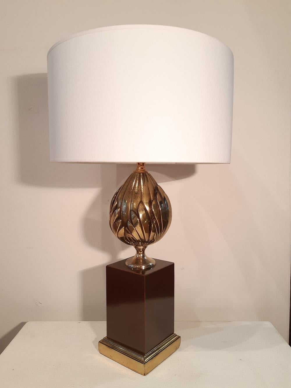 1970 French Midcentury Table Lamp Maison Charles Style In Good Condition For Sale In Toulouse, Midi-Pyrénées