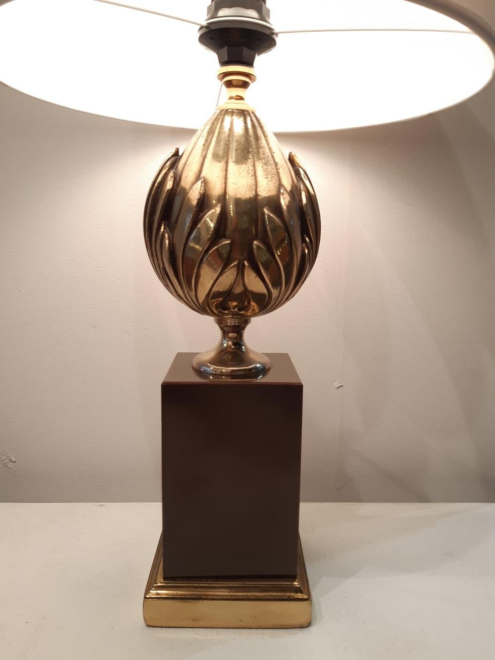 1970 French Midcentury Table Lamp Maison Charles Style For Sale 2