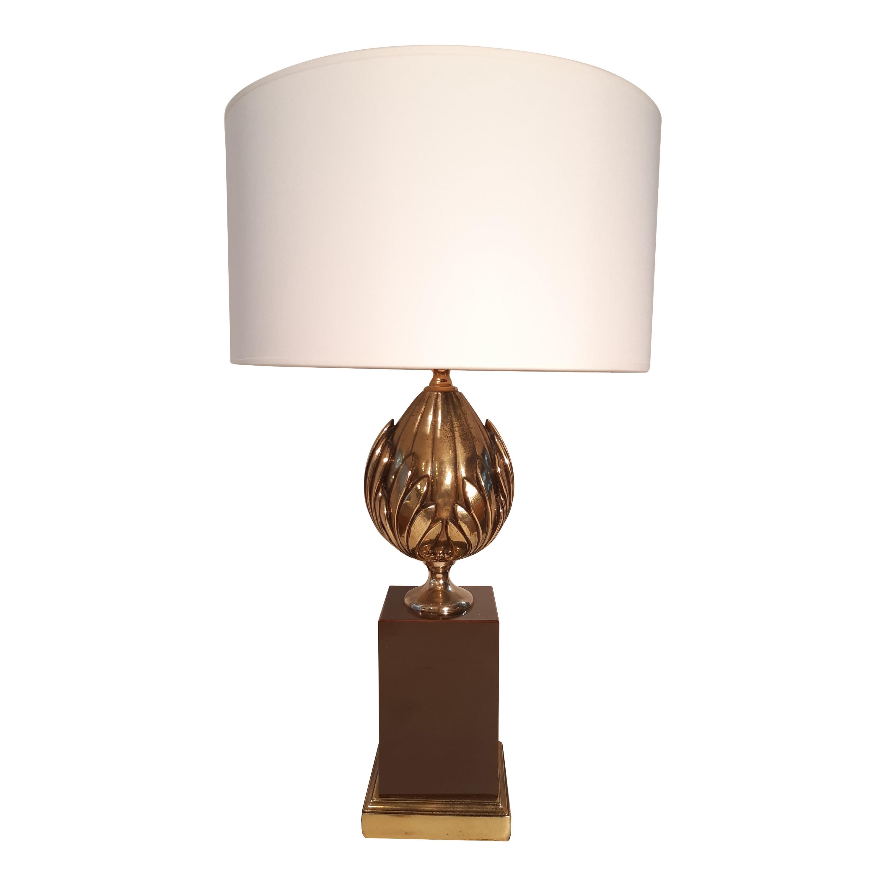 1970 French Midcentury Table Lamp Maison Charles Style For Sale