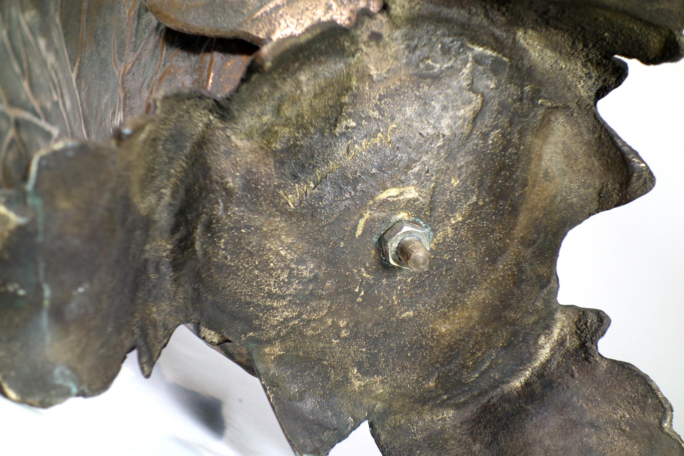 1970 Gabriella Crespi Bronze Sculpture Umbrella Stand For Sale 4