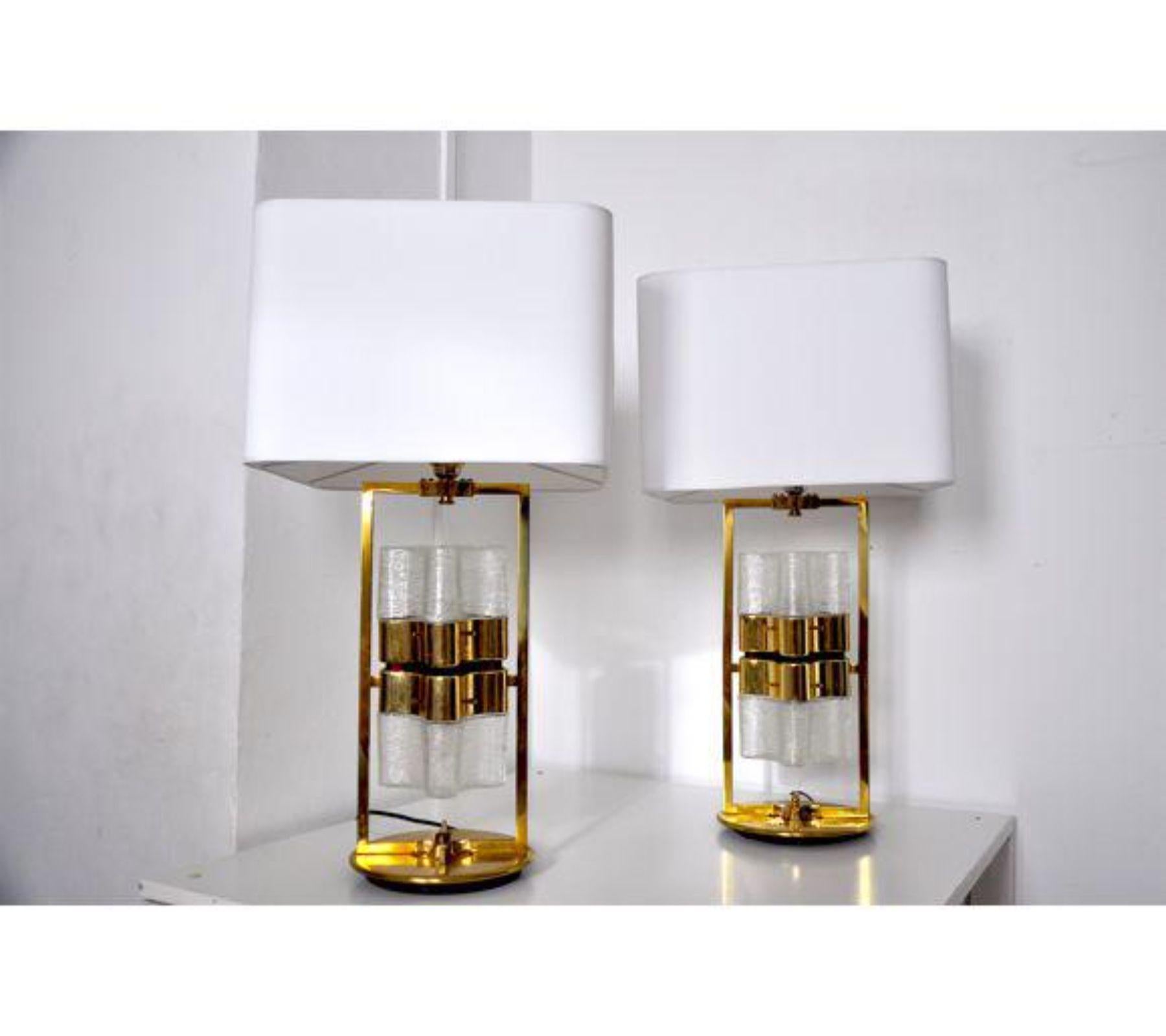 Hollywood Regency 1970 Gateano Sciolari Table Lamps, Italy - a Pair For Sale
