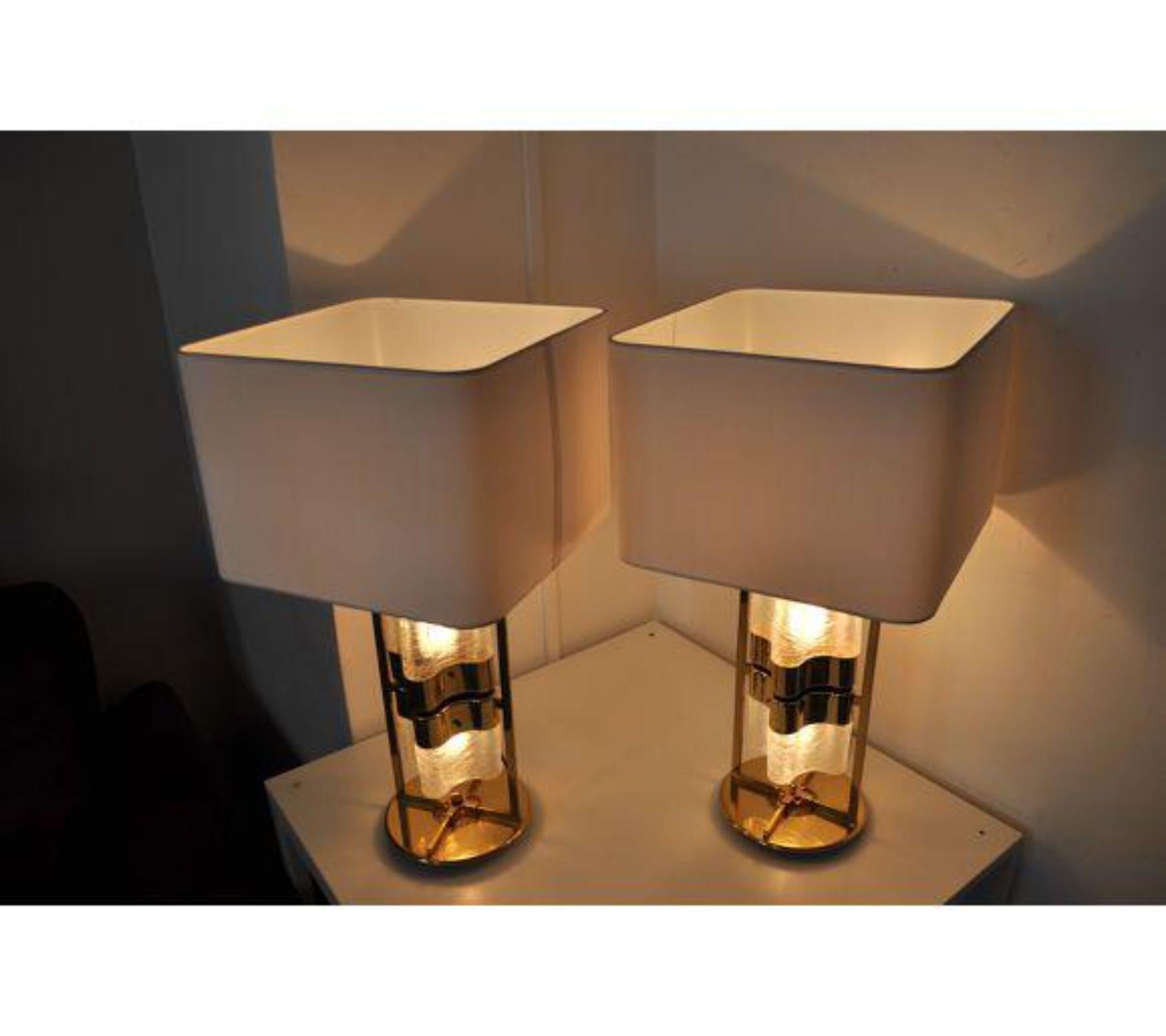 1970 Gateano Sciolari Table Lamps, Italy - a Pair In Good Condition For Sale In BARCELONA, ES