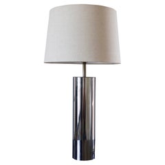 1970 George Kovacs Minimalistic Chrome Cylinder Table Lamp, Rewired