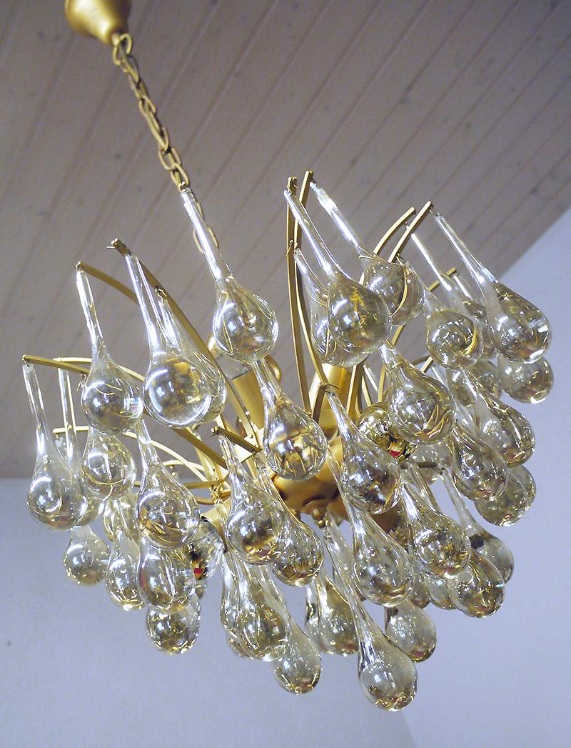 1970's glass chandelier