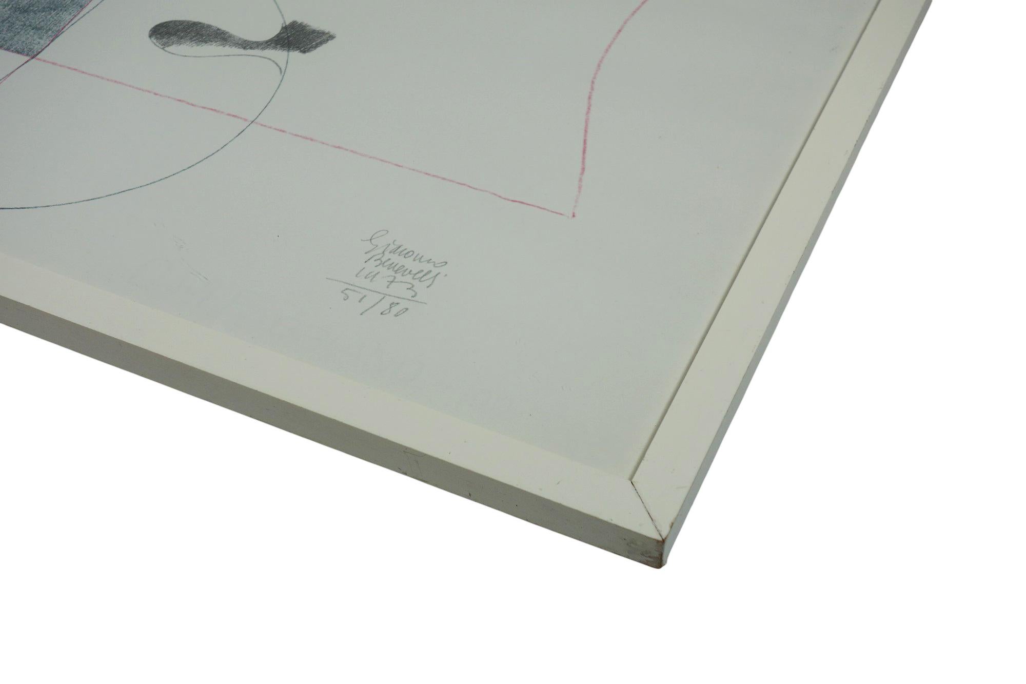 Sculpture d'art italienne Litographe de Giacomo Benevelli, 1970 en vente 2