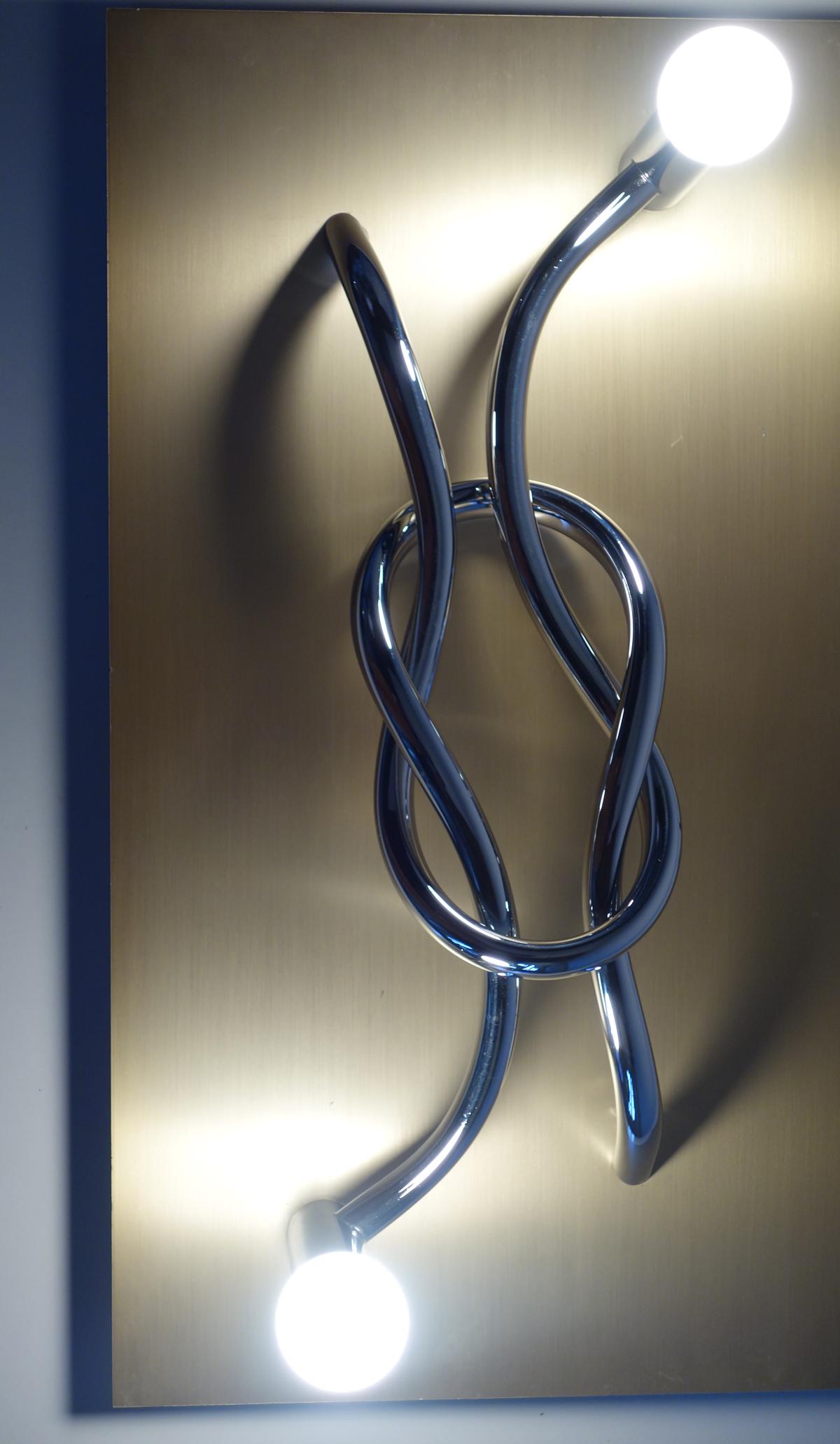 1970 Giacomo Benevelli Missaglia Steel Sculpture Light Panel Wall Lamp For Sale 6