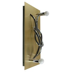 1970 Giacomo Benevelli Missaglia Steel Sculpture Light Panel Wall Lamp