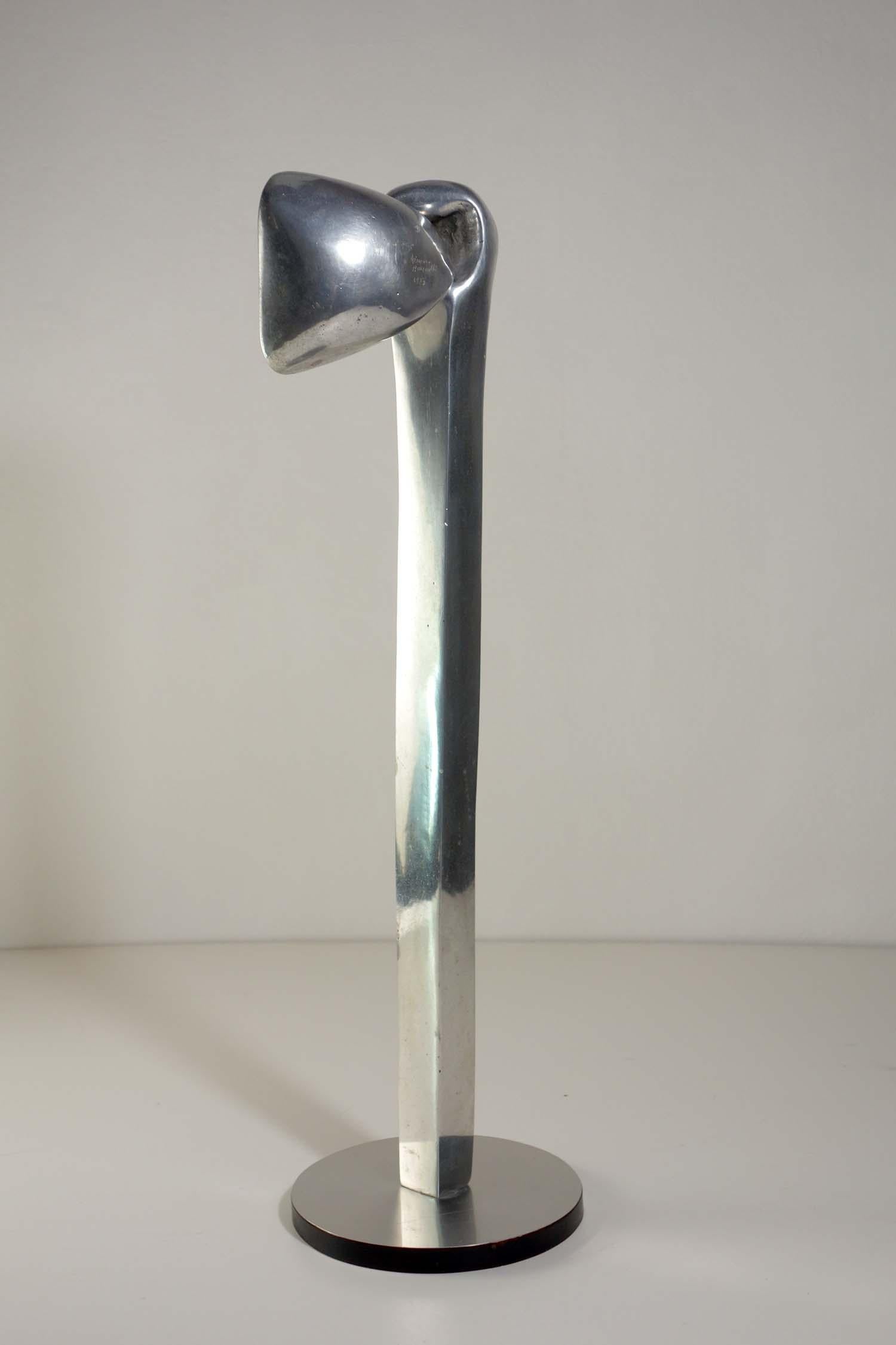 Late 20th Century 1970 Giacomo Benevelli Modernist Cast Steel Inox Sculpture in vendita